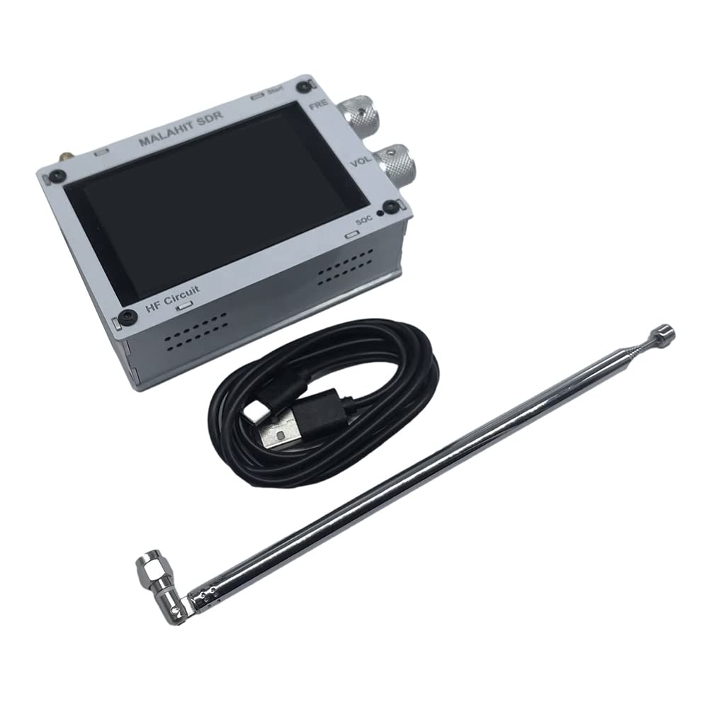 Doumneou 50K-250MHz 400M-2GHz SDR Pro Malachite Receiver - All-Band Aviation Radio with Expansion Board (White) | Ideal for Ham Radio, Aircraft Monitoring & Signal Analysis