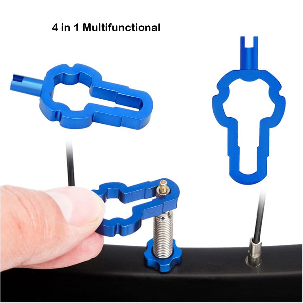 4 in 1 Bike Valve Core Remover Tool - Presta & Schrader Tire Valve Repair Kit for Bicycles, Motorcycles & Cars - Essential for Flat Tire Fixes & Maintenance