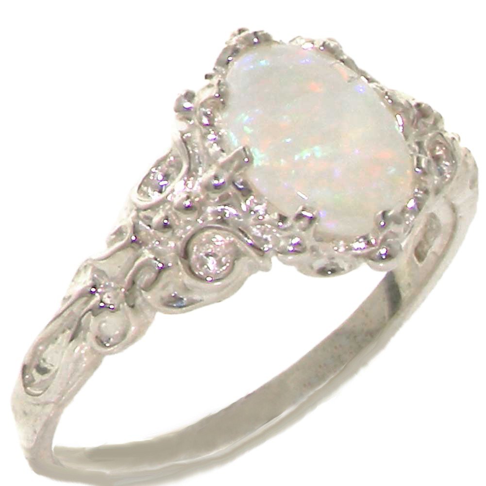 925 Sterling Silver Genuine Opal Women's Band Ring - Elegant Stackable Ring for Everyday Wear, Gift for Her, Wedding, Anniversary & Special Occasions