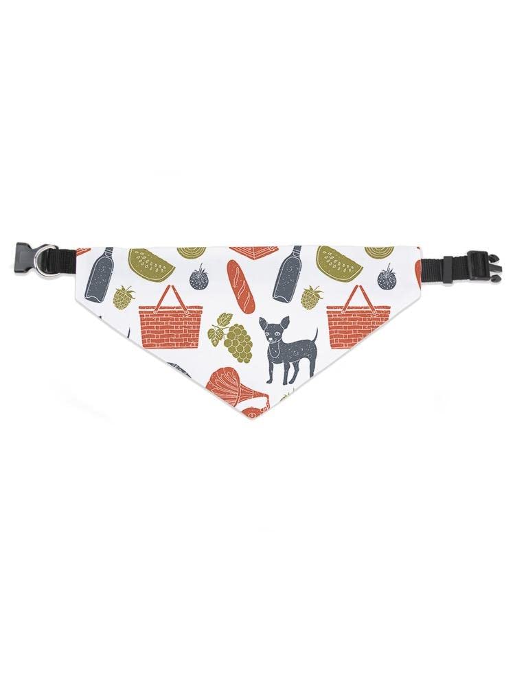 Hand Drawn Seamless Picnic Bandana for Dogs - Perfect for Outdoor Adventures, Beach Trips, and Pet Photo Shoots
