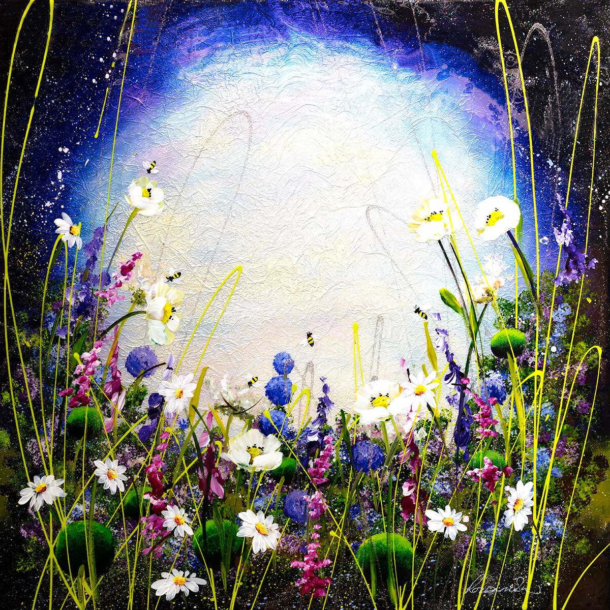 Original Beautiful Meadow Landscape Painting - Handmade Wall Art for Home & Office Decor - Perfect for Living Room, Bedroom, or Gift