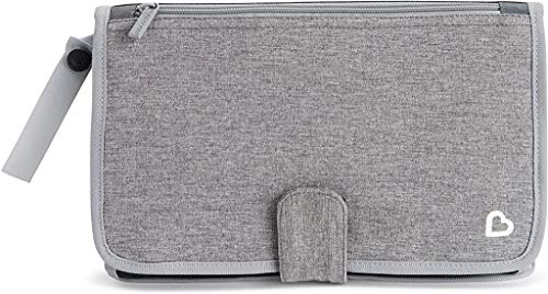 Munchkin Portable Diaper Changing Kit with Wipes Case & Waterproof Changing Pad - Compact Travel Baby Essentials for On-the-Go Parents (Grey) | Perfect for Diaper Bags, Strollers & Family Outings