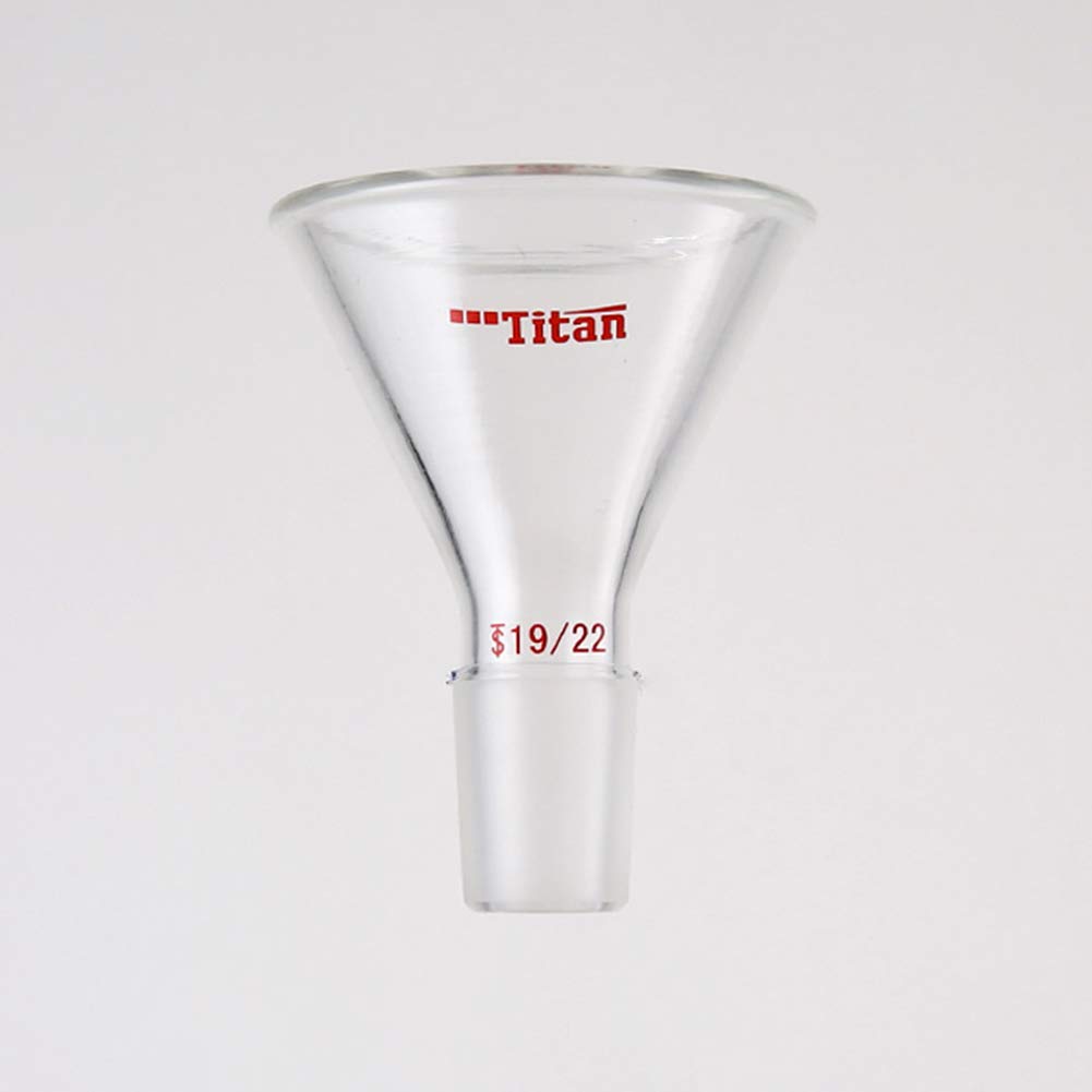 50mm Standard Port 19/22 Glass Adding Funnel - Thick Wall Lab Funnel for Analytical Chemistry | Perfect for Precise Liquid Transfer in Laboratories & Science Experiments