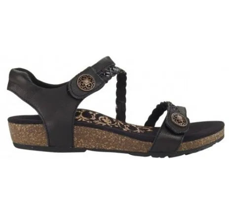 Aetrex Jillian Black Women's Orthotic Sandals - Comfortable & Supportive for Walking, Travel & Everyday Wear