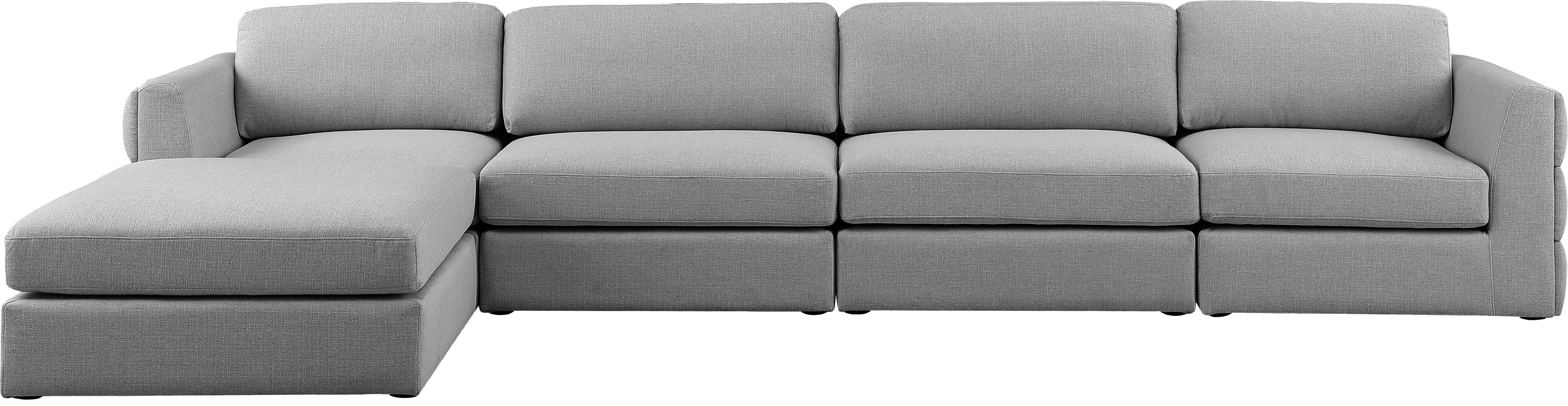 Beckham Durable Linen Textured Fabric Modular Sectional Sofa - Modern Living Room Furniture for Home Theater, Family Gatherings & Cozy Relaxation