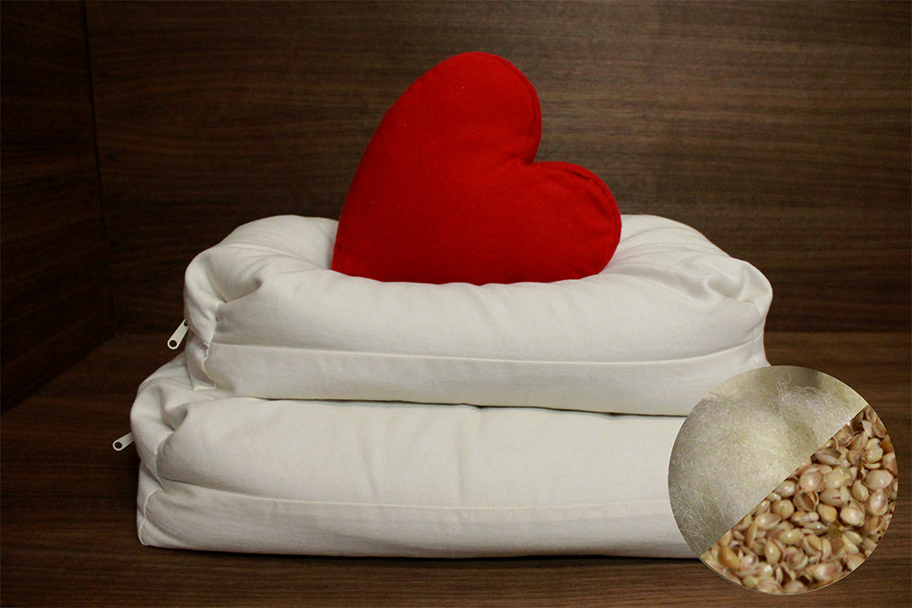 Organic Millet & Wool Pillow by Sachi Organics - Hypoallergenic, Breathable & Supportive for Neck Pain Relief - Perfect for Side Sleepers, Back Pain Sufferers & Eco-Conscious Homes
