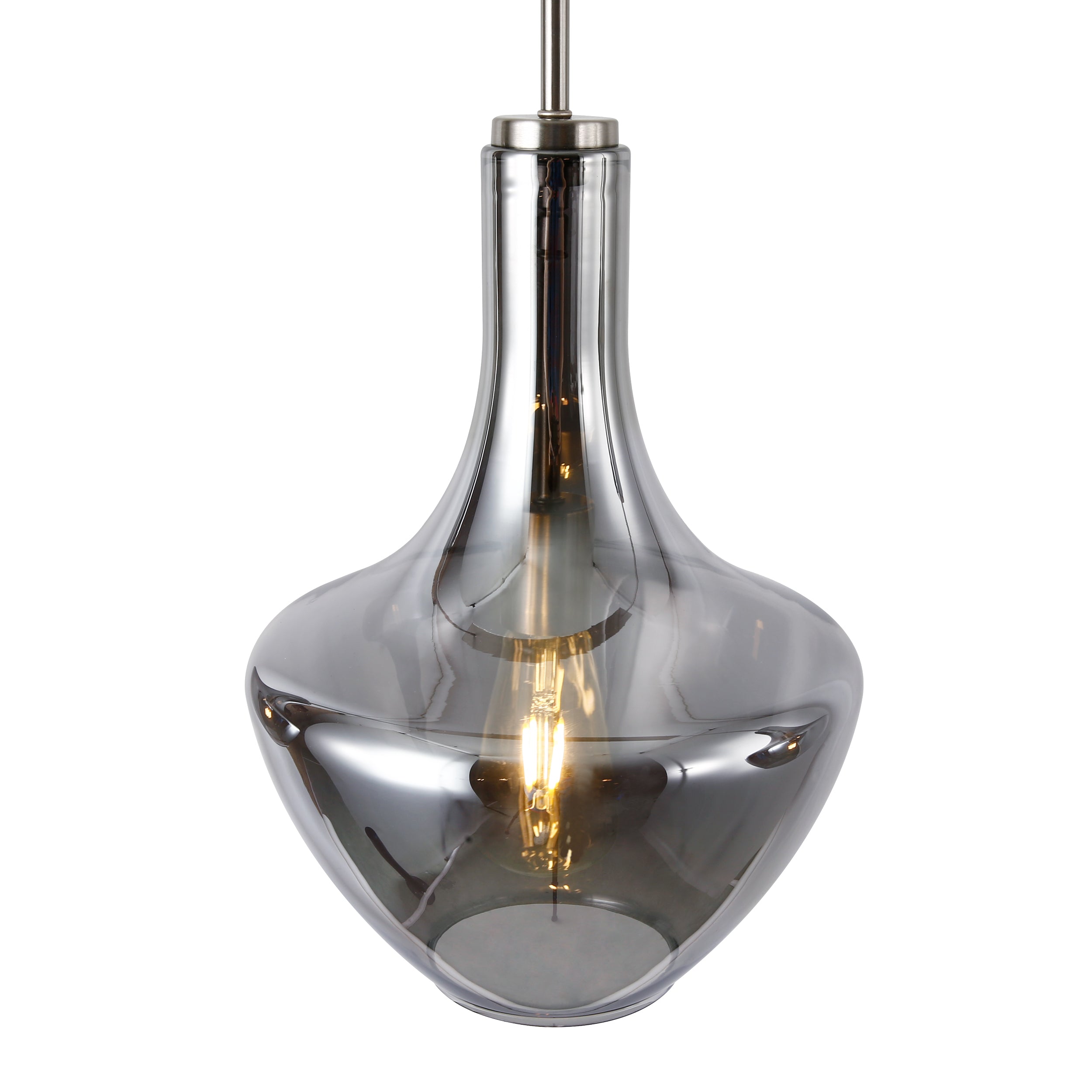 Modern 3-Light Pendant Island Lighting Fixture for Kitchen Dining Room - Brushed Nickel Finish, Adjustable Height, Dimmable LED Bulbs Included - Perfect for Home, Restaurant, and Cafe Decor