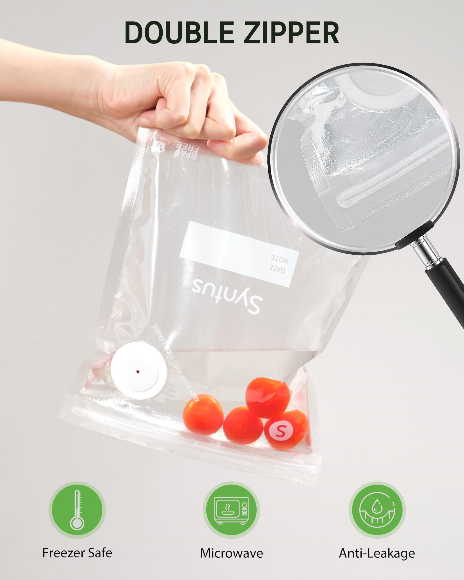 Syntus Vacuum Sealer Bags for Food Storage - 60 Pcs (8