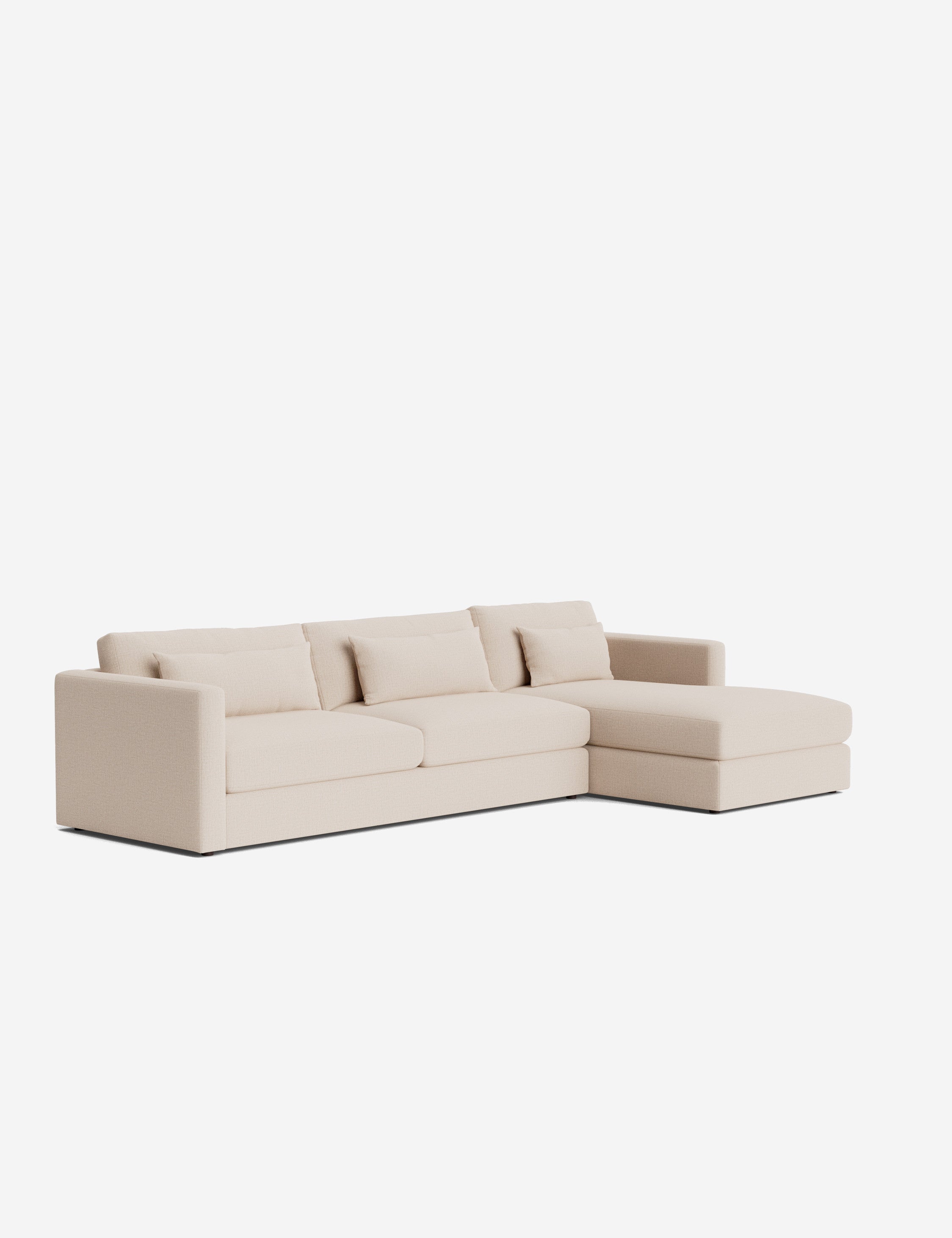 Durham Chaise Sectional Sofa - Modern L-Shaped Couch with Chaise Lounge | Comfortable Fabric Upholstery for Living Room, Family Room & Home Theater