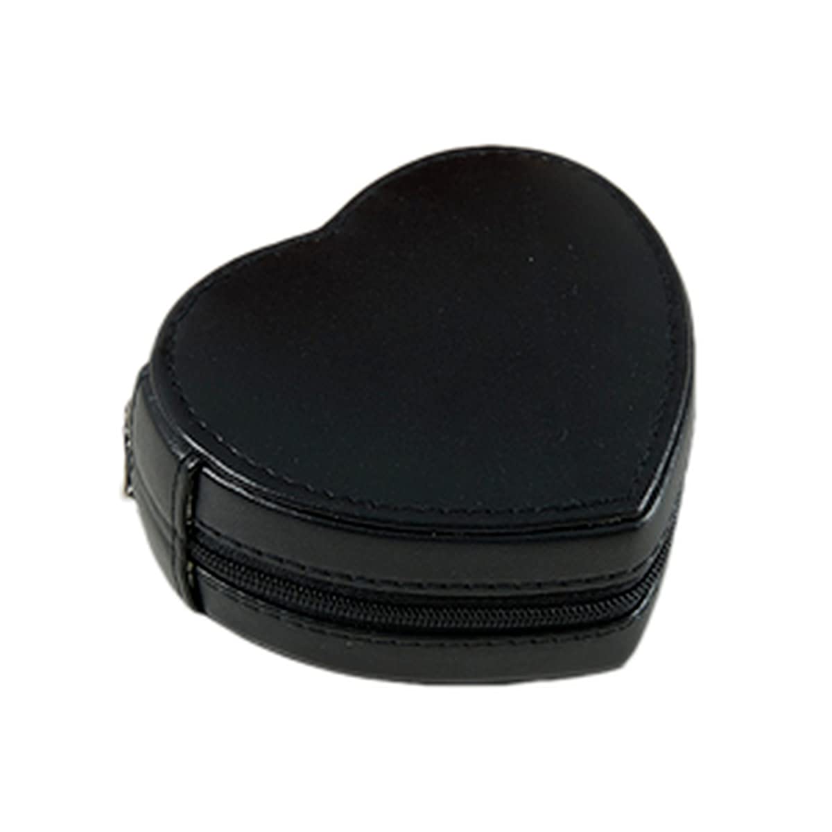 Heart-Shaped PU Leather Travel Jewelry Box - Compact Jewelry Organizer for Rings, Earrings & Necklaces - Perfect Gift for Women | Ideal for Vacation, Business Trips & Daily Storage