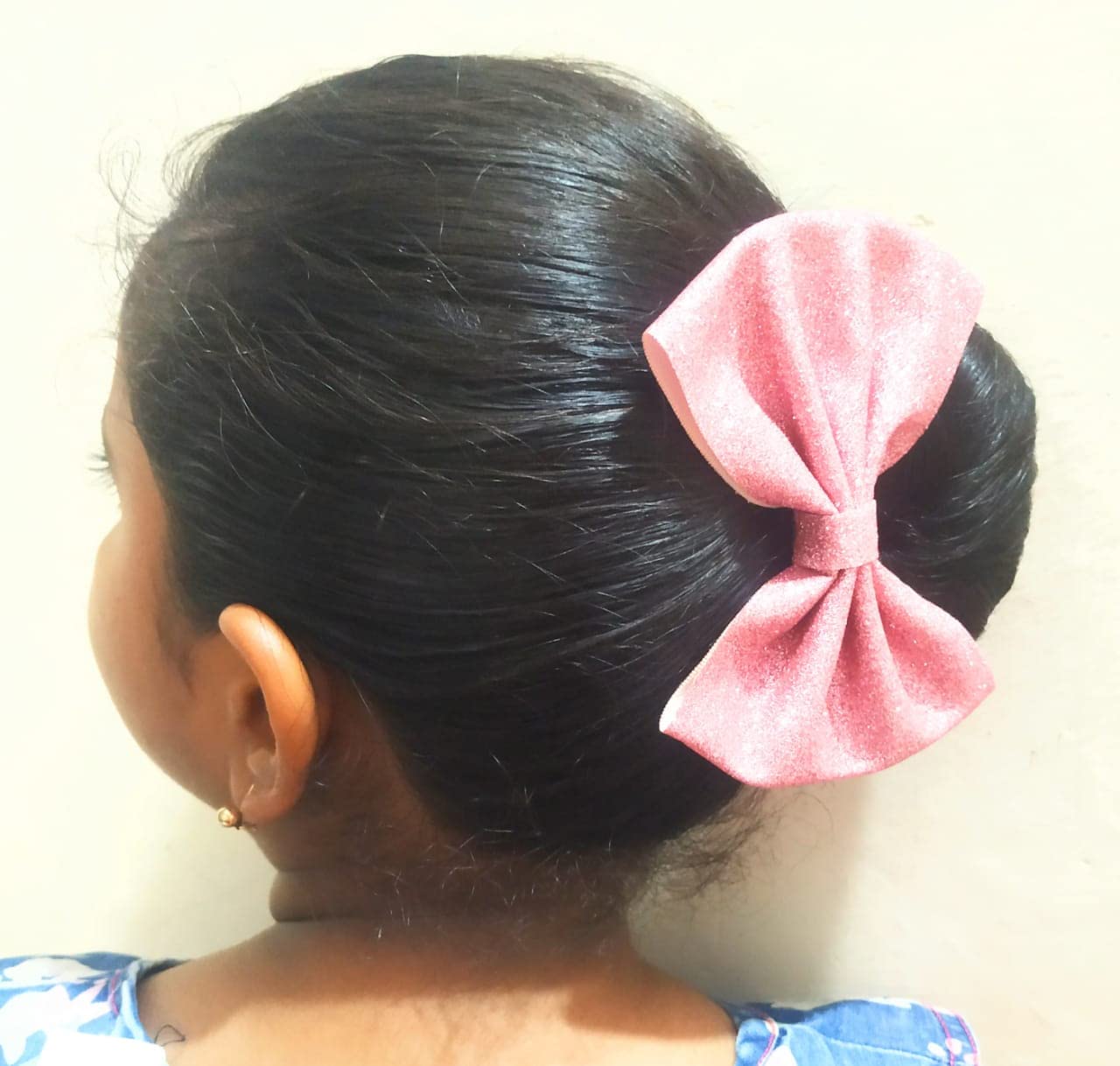 BRIKSHI Large Glitter Hair Bows for Girls & Women - Elegant Silk French Bow Hair Clips (2-Pack, Multi & Black) - Perfect for Parties, Weddings & Daily Fashion Accessories