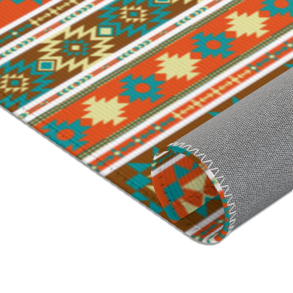 Southwest Aztec Print Area Rugs - Non-Slip Boho Chic Tribal Design Rug for Living Room, Bedroom & Dorm Decor