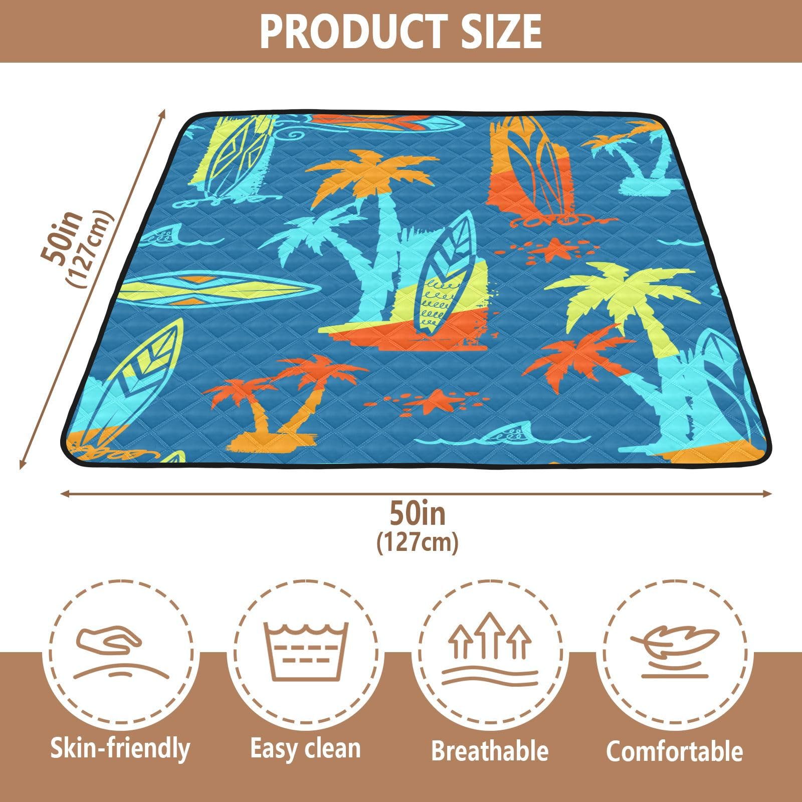 Soft Thick Baby Play Mat - 50''x50'' Washable Tummy Time Activity Mat for Infants & Toddlers | Indoor & Outdoor Use | Perfect for Crawling, Playtime & Learning Activities