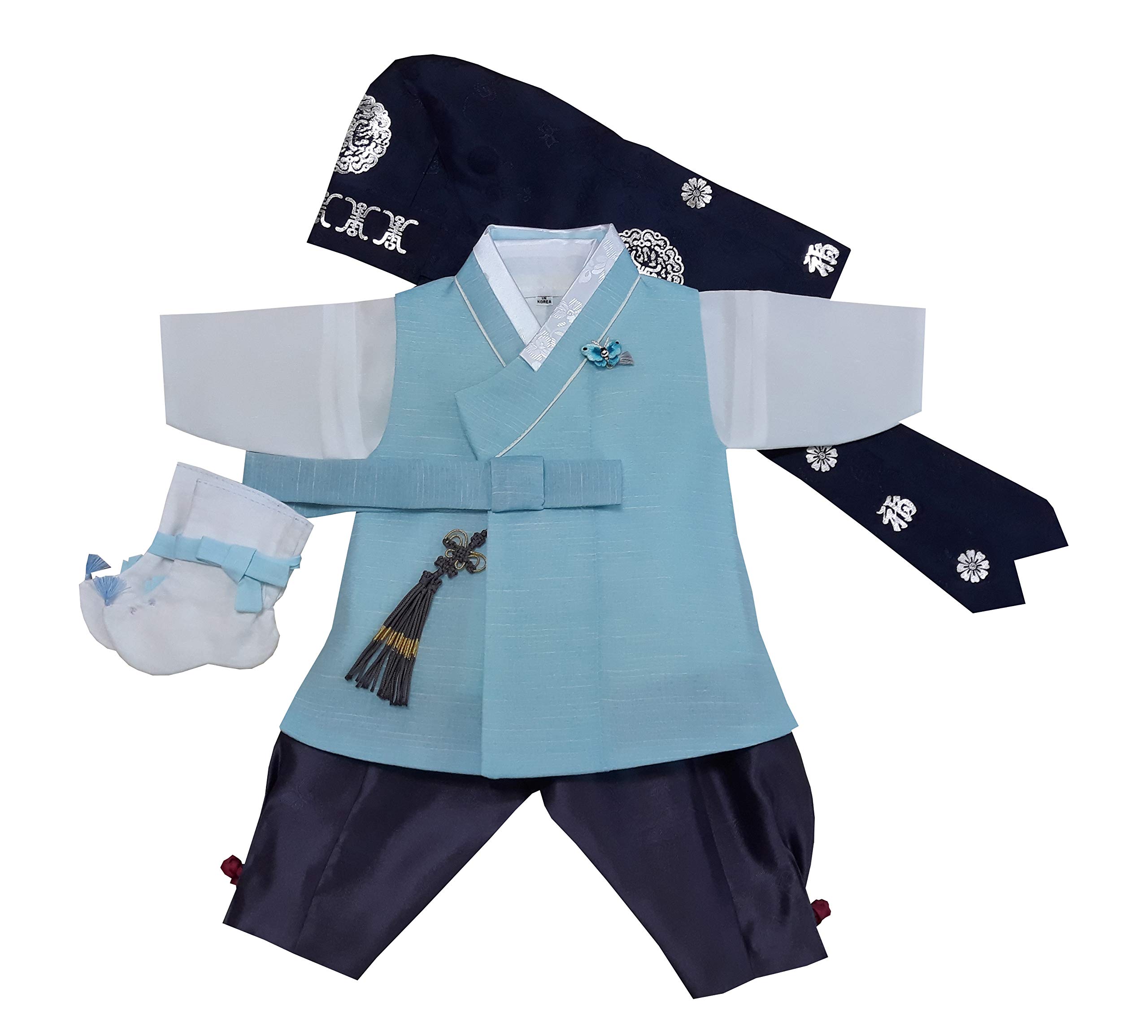 100-Day Korean Baby Boy Hanbok Traditional Dress Outfit Set for Birthday Celebration & Special Occasions | Perfect for Photos, Parties & Cultural Events