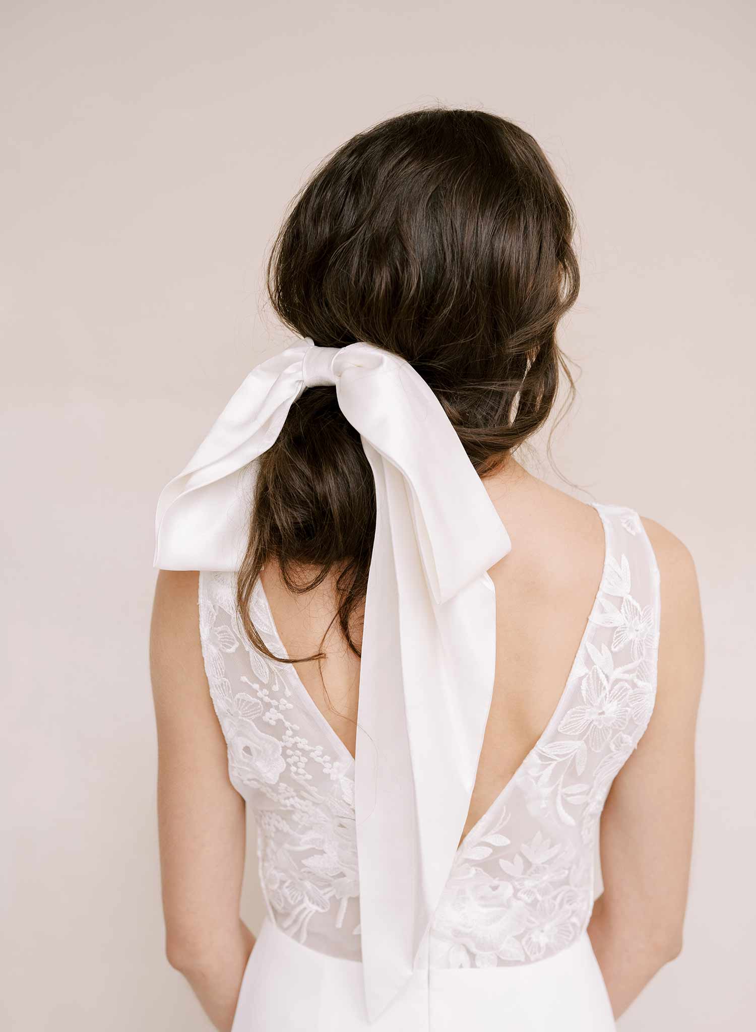 Elegant Drapey Silk Bridal Bow Hair Comb - Style #2364 | Perfect for Weddings, Prom, and Special Occasions