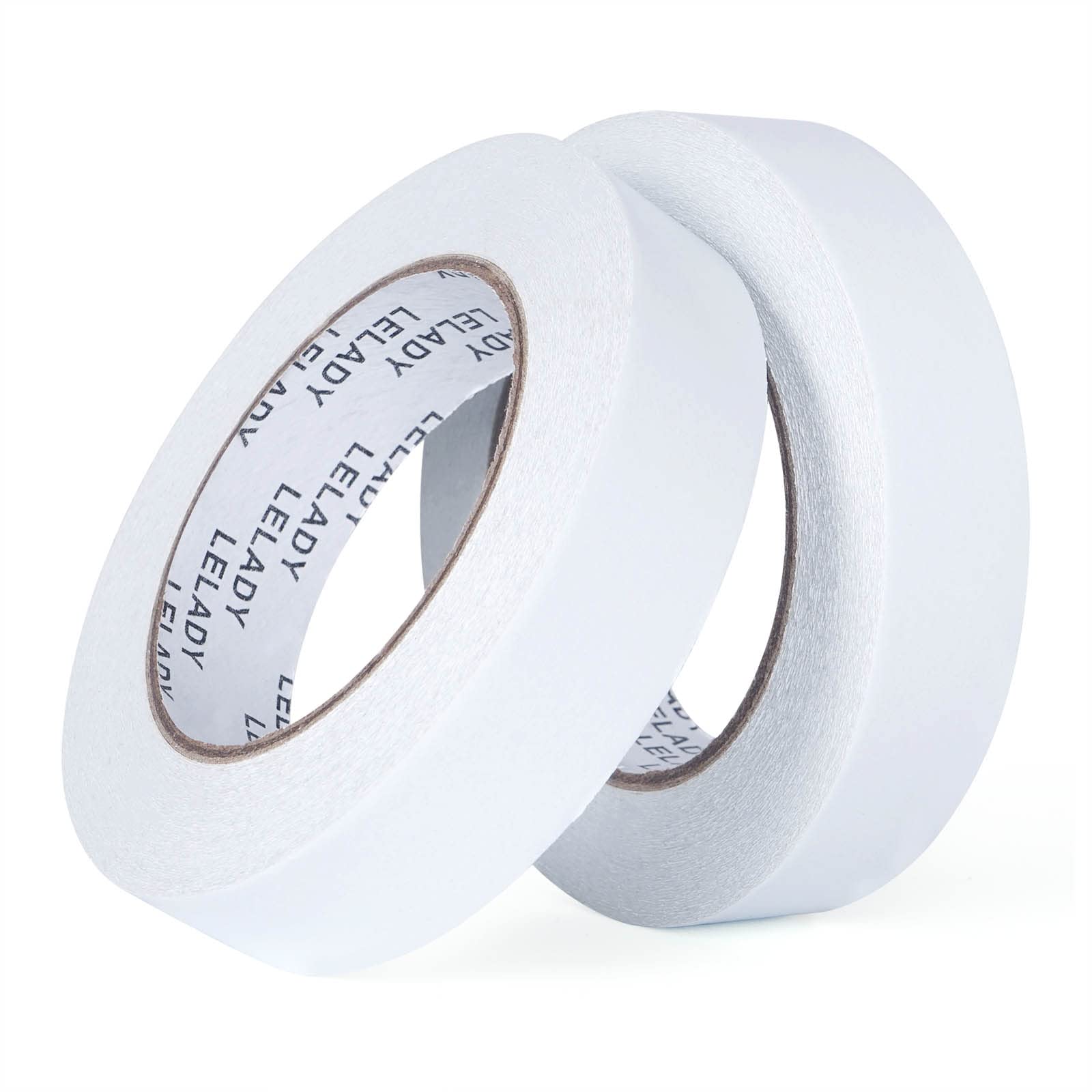 2 Rolls Double Sided Tape 1 Inch x 40 Yards - Strong Adhesive Sticky Tape for Arts, Crafts, Office & School Supplies - Perfect for Scrapbooking, Wall Decor, Photo Mounting & DIY Projects