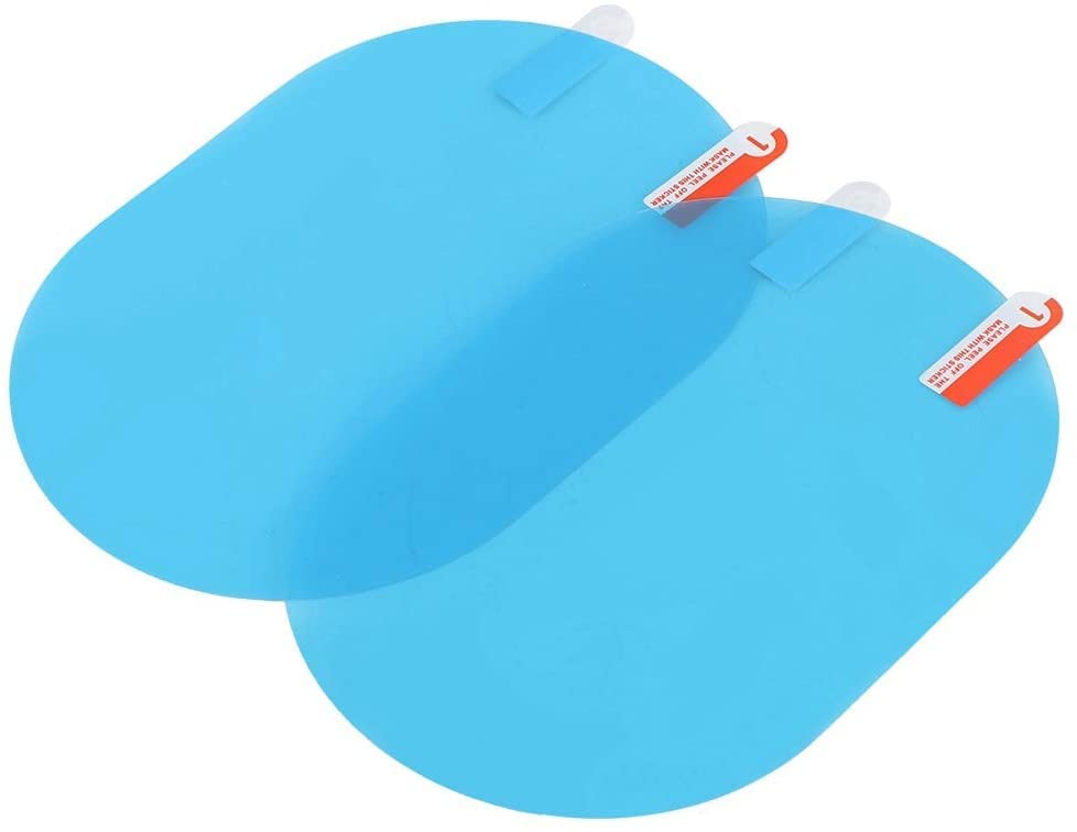 Blue Anti-Fog Rearview Mirror Rain Film 100x145mm - Car Protection for Rainy Days