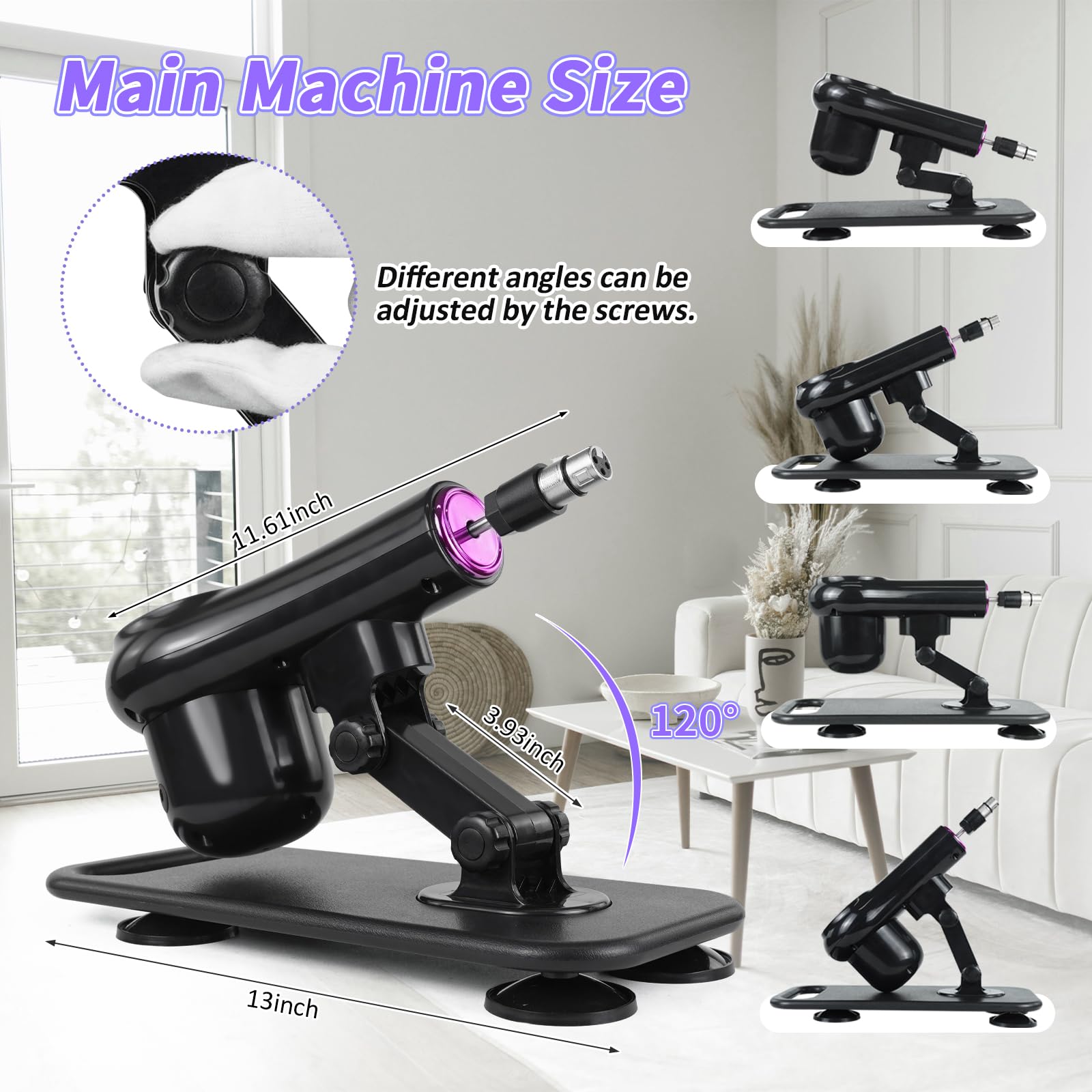 ANNGEOK Automatic Thrusting Sex Machine for Women & Men - Remote Control Dildo Machine with 3 XL Attachments & Suction Cup | Adult Sex Toy for Couples, Solo Play, BDSM & Home Use