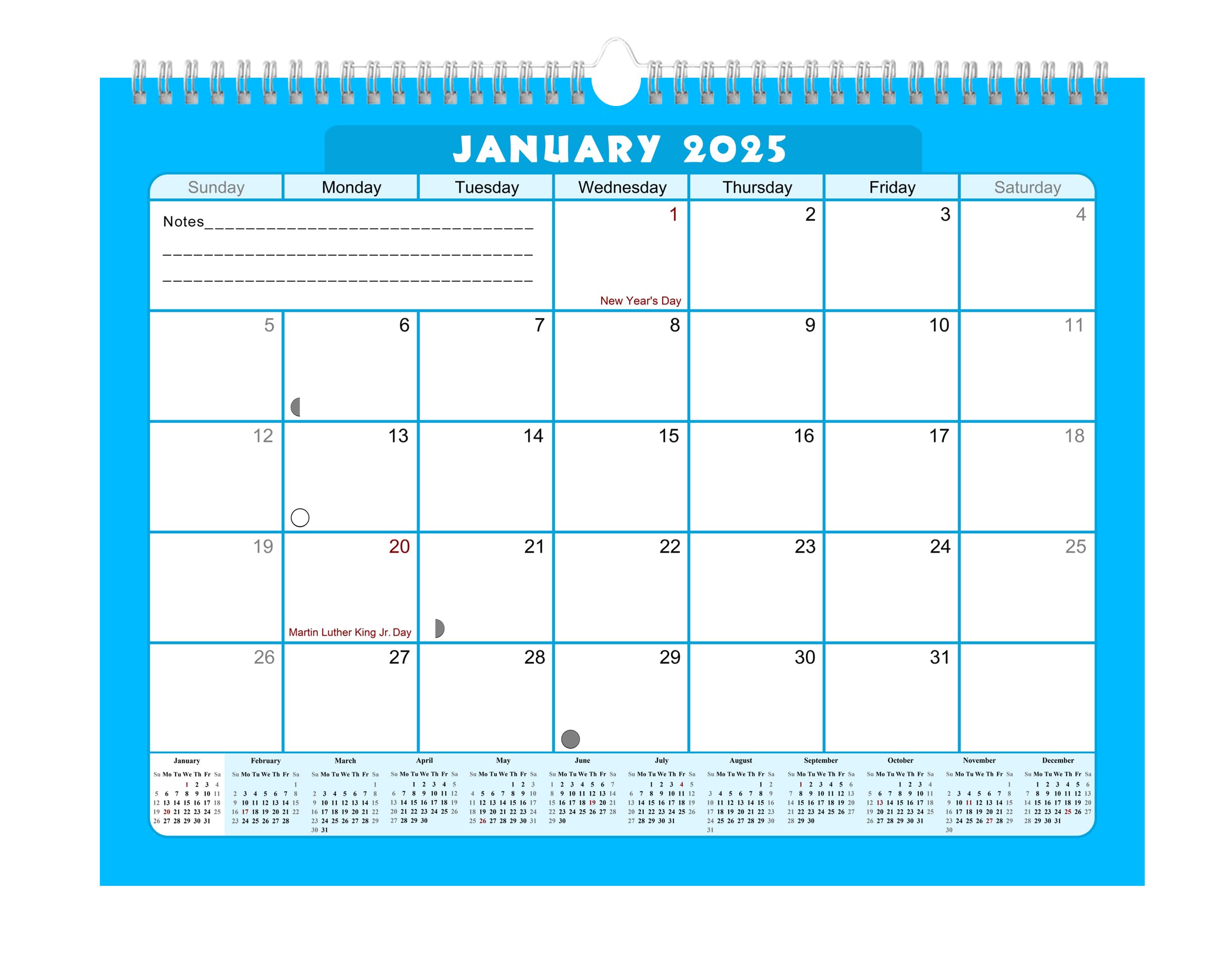 2024-2025 18-Month Spiral-Bound Wall & Desk Calendar Planner - Large Monthly Organizer for Office, Home & School (Edition #07) - Perfect for Scheduling, Planning & Productivity