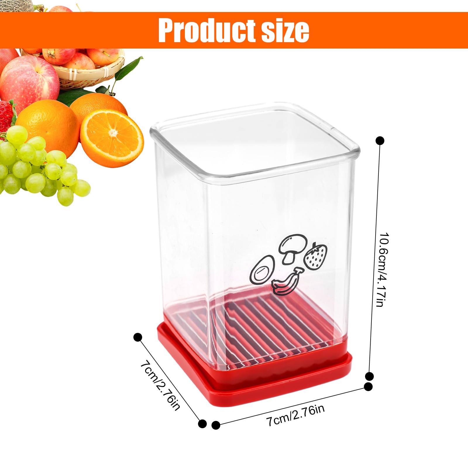 Stainless Steel Fruit & Vegetable Slicer - Handheld Cup Slicer for Strawberries, Bananas & Soft Fruits with Push Plate | Egg Slicer & Kitchen Tool for Quick Meal Prep, Fruit Salads & Healthy Snacks