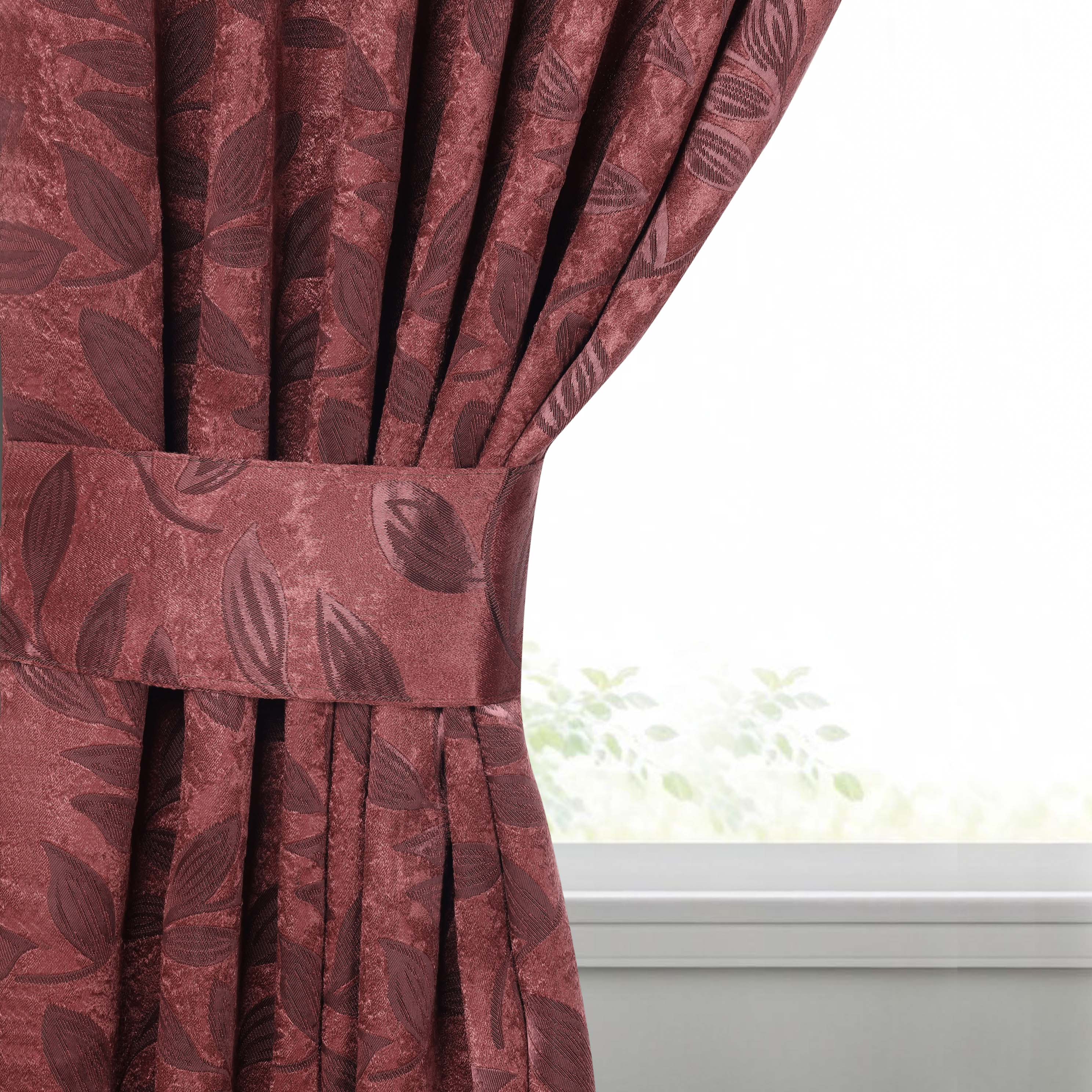 Blackout Curtains for Bedroom - Set of 2 Panels, 100% Room Darkening Thermal Insulated Drapes with Leaves Pattern - Perfect for Nursery, Home Theater & Light Sleepers