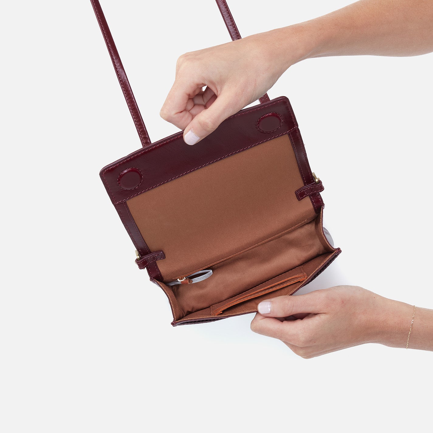 Jill Crossbody Bag in Polished Leather - Winterberry Red Women's Handbag for Everyday Use, Work, and Travel | Fashionable & Functional Purse
