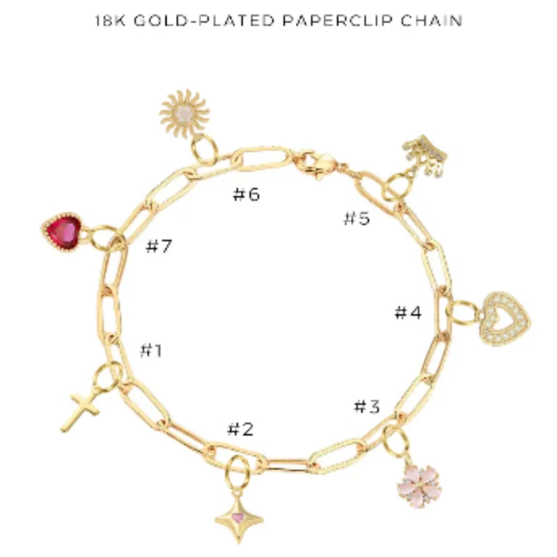 Elegant Charm Bracelet with Assorted Charms - Perfect for Gifts, Parties & Everyday Wear | $46.00