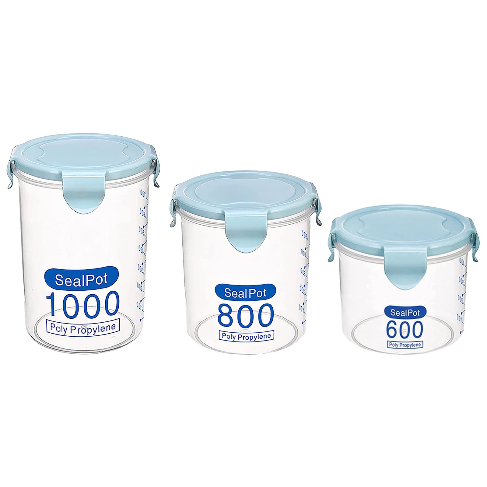 2024 Pantry Organizer Bins - 3-Piece Set of 1000ml Airtight Food Storage Containers (3 Colors) | BPA-Free Plastic Kitchen Storage Boxes for Flour, Sugar, Rice & Dry Goods | Space-Saving Kitchen Organization Solution for Home & Office