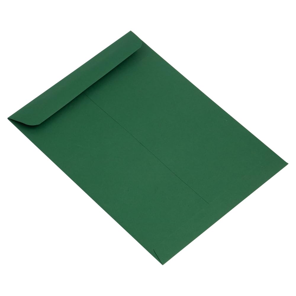 JAM PAPER 9 x 12 Open End Premium Catalog Envelopes - Dark Green - 250 Pack Bulk - Perfect for Business Mailings, Office Documents & Mailing Catalogs