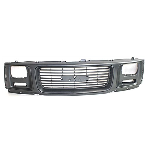 96-02 Chevy Savana Van Front Grille Assembly - Black/Gray Replacement for Sealed Beam Headlights | Perfect for Restoration & Custom Upgrades