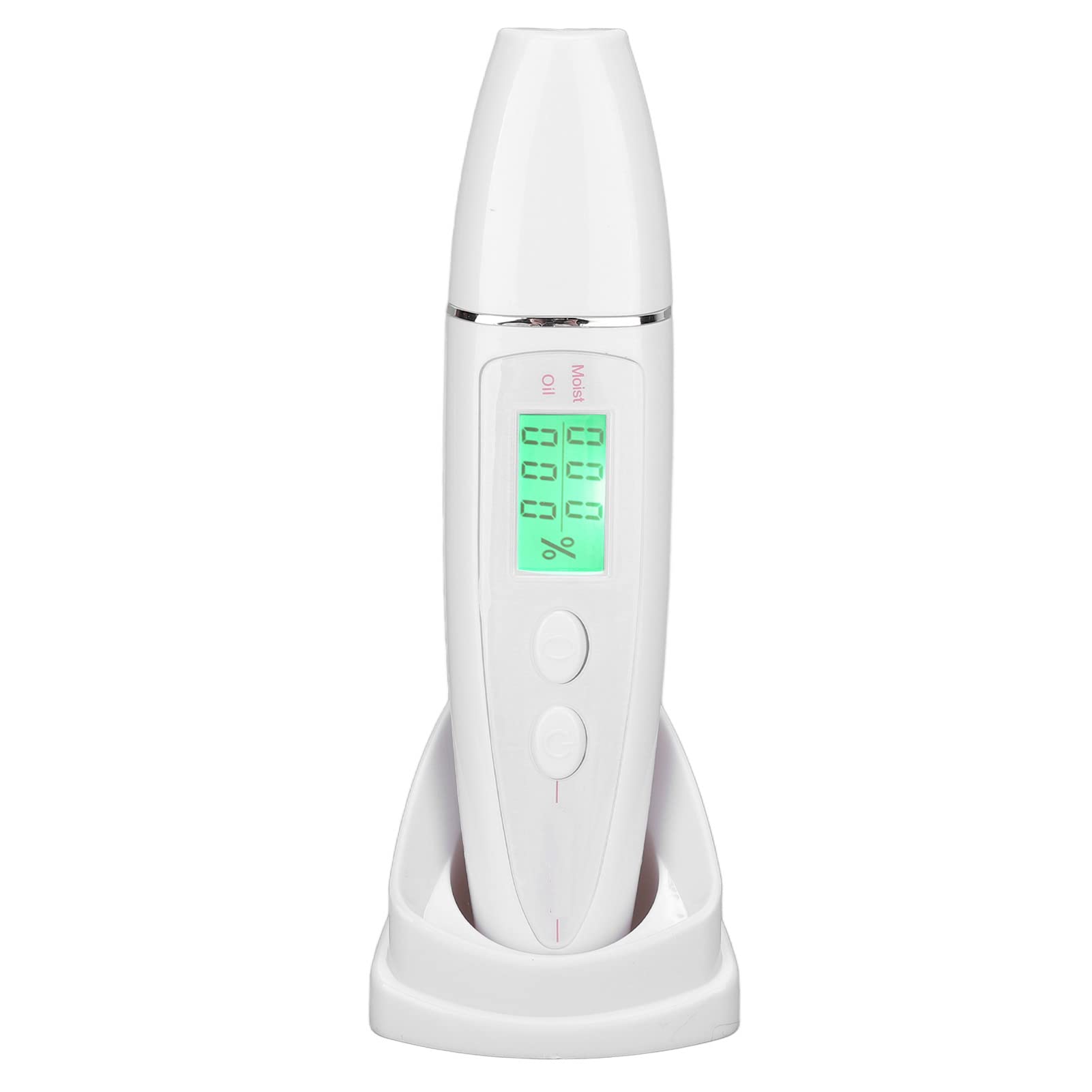Portable Digital Skin Analyzer - Smart Facial Skin Tester for Hydration & Oil Measurement | Beauty Salon & Home Use | Smart Reminder (White) | Perfect for Skin Care Routine & Spa Treatments