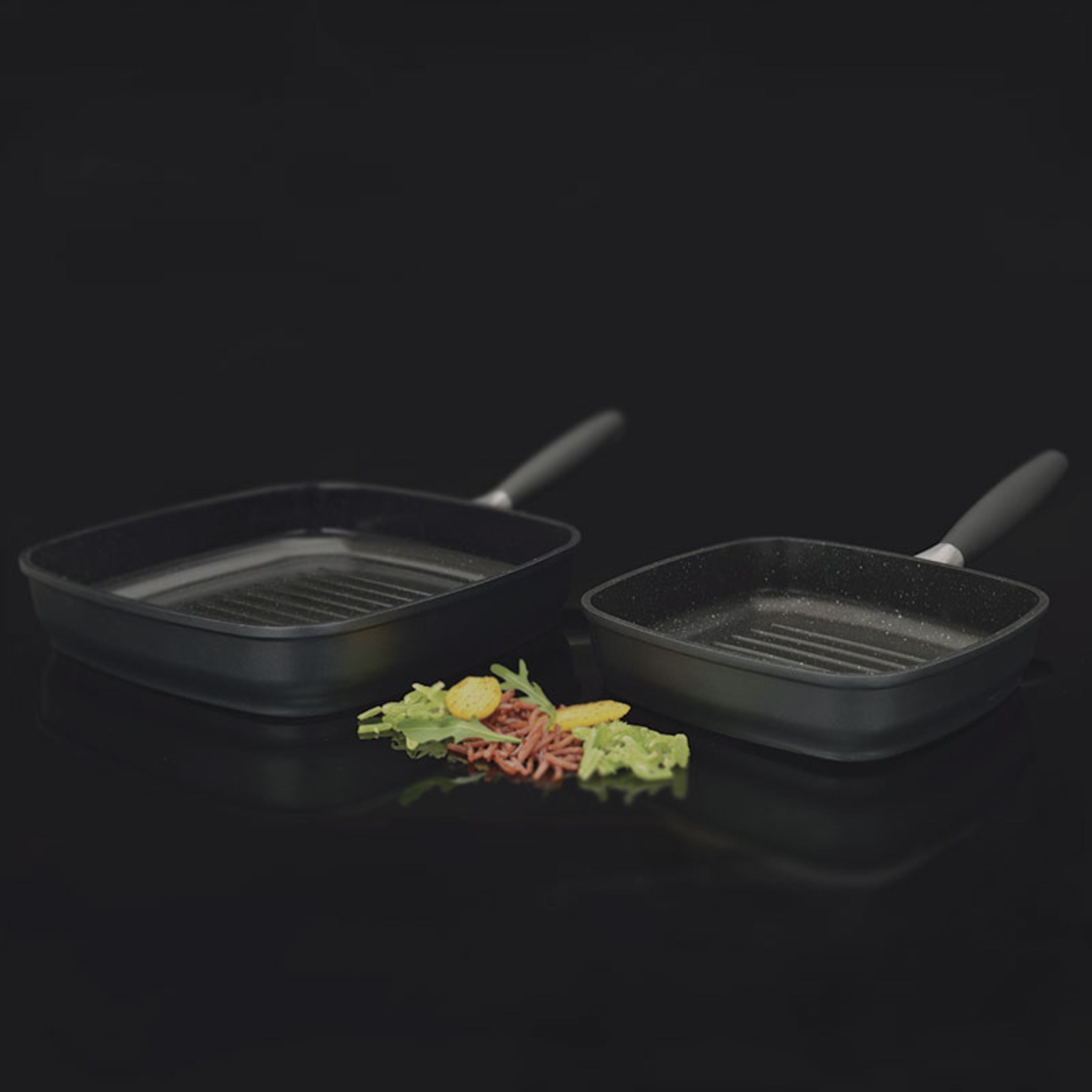 BergHOFF EuroCAST 11-Inch Cast Aluminum Non-Stick Grill Pan for Stovetop & Oven - Perfect for BBQ, Steaks, Burgers & Indoor Grilling