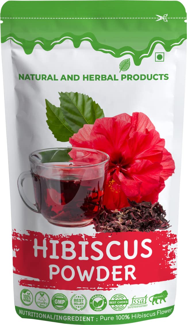 Organic Hibiscus Powder for Hair Growth & Skin Care (100g) | 100% Pure Edible Food Grade | Use for Hair Masks, Facial Treatments & Hibiscus Tea | Promotes Healthy Hair & Glowing Skin | Suitable for All Skin Types | DIY Beauty & Wellness Recipes