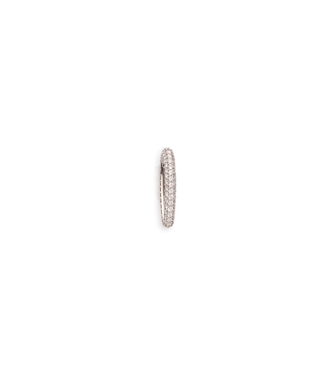 Exquisite Oversized Pave Diamond Oval Heart Slide Pendant in 14K White Gold - Perfect for Valentine's Day Gifts, Anniversary Presents & Special Occasions