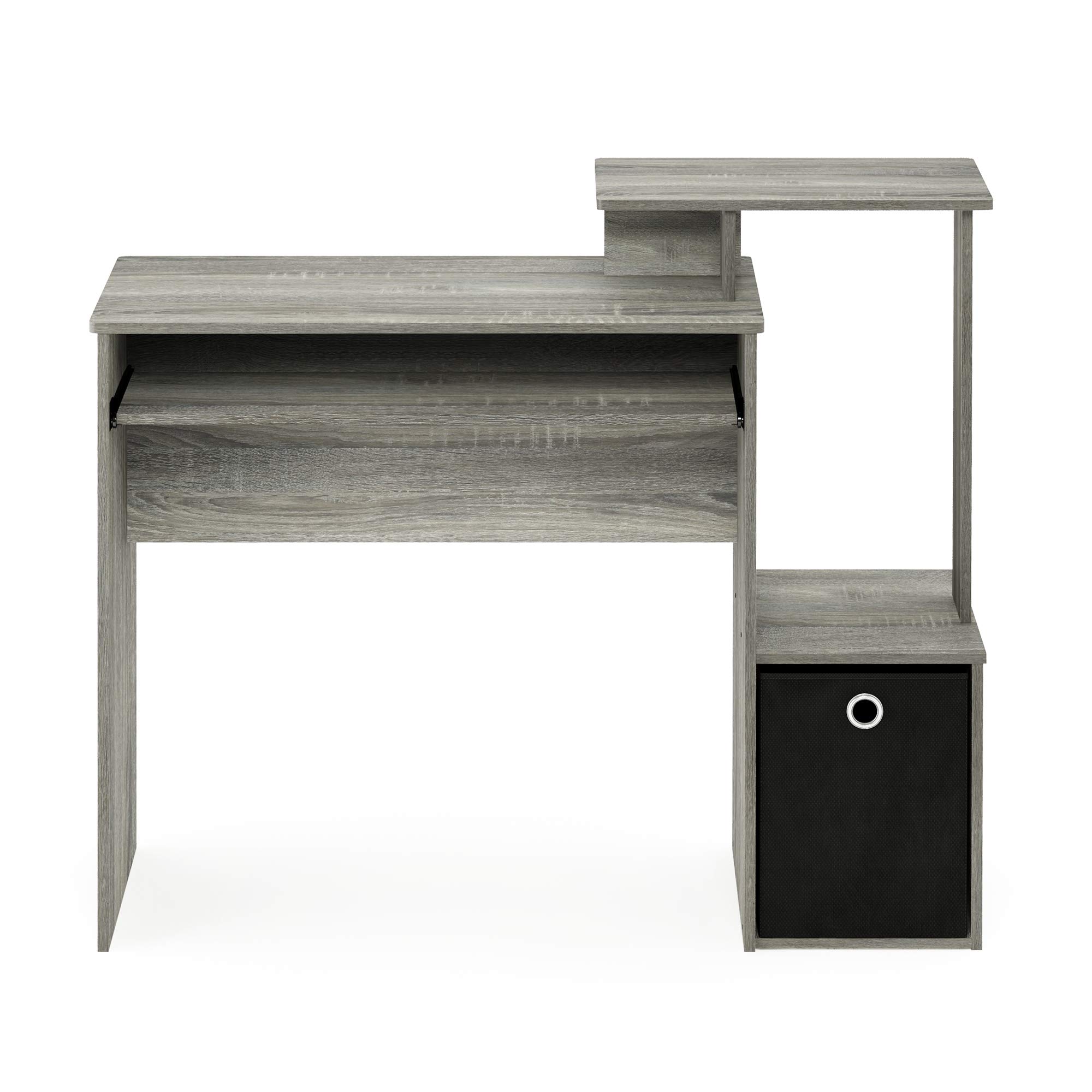 Furinno Econ Multipurpose Home Office Computer Desk - Compact Writing Workstation with Storage Shelf, French Oak Grey Finish | Perfect for Small Spaces, Dorm Rooms & Remote Work Setup