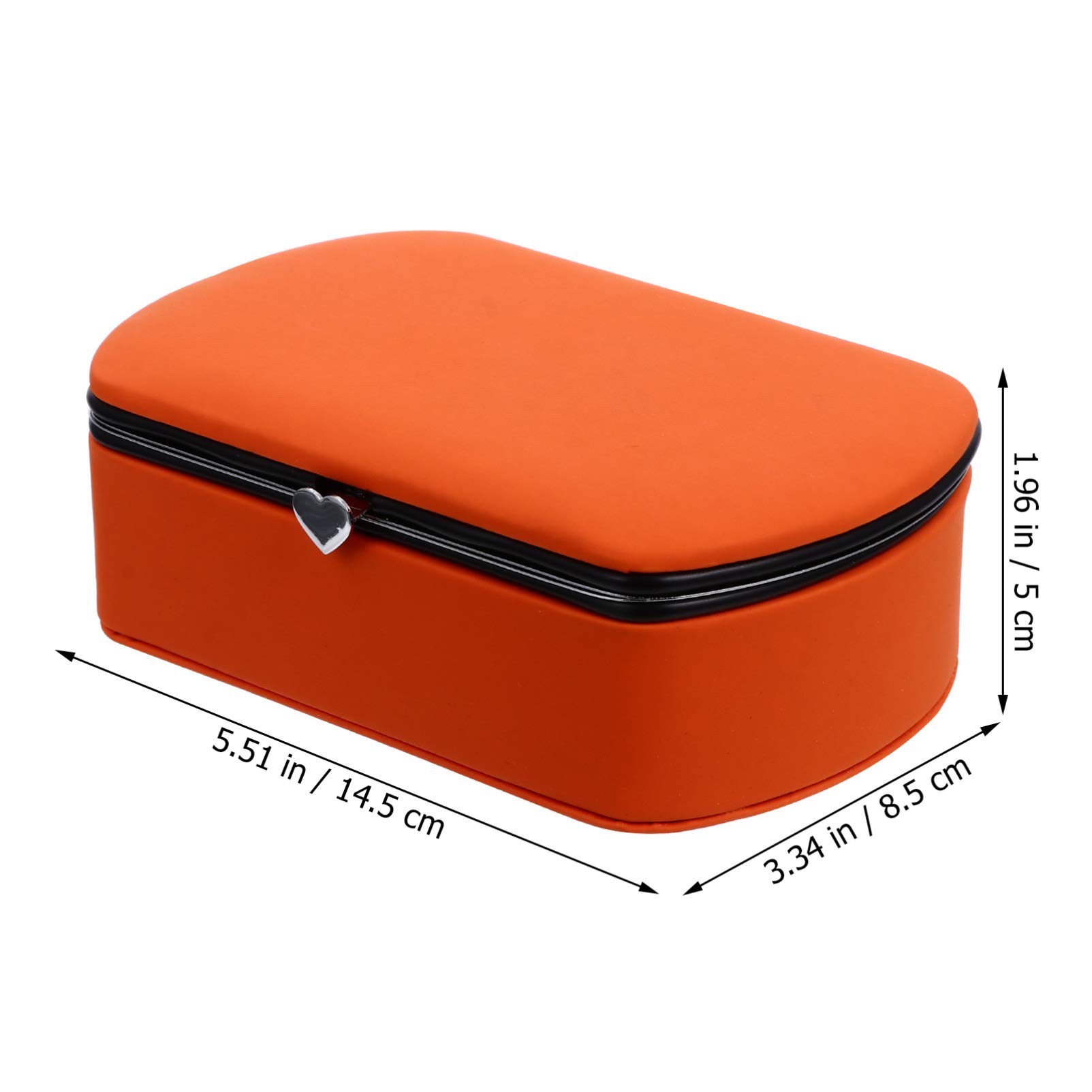 Portable Leather Jewelry Box with Mirror - Mini Travel Jewelry Organizer for Rings, Bracelets, Necklaces & Earrings | Orange Trinket Storage Case for Women, Perfect for Travel, Home & Gift Giving