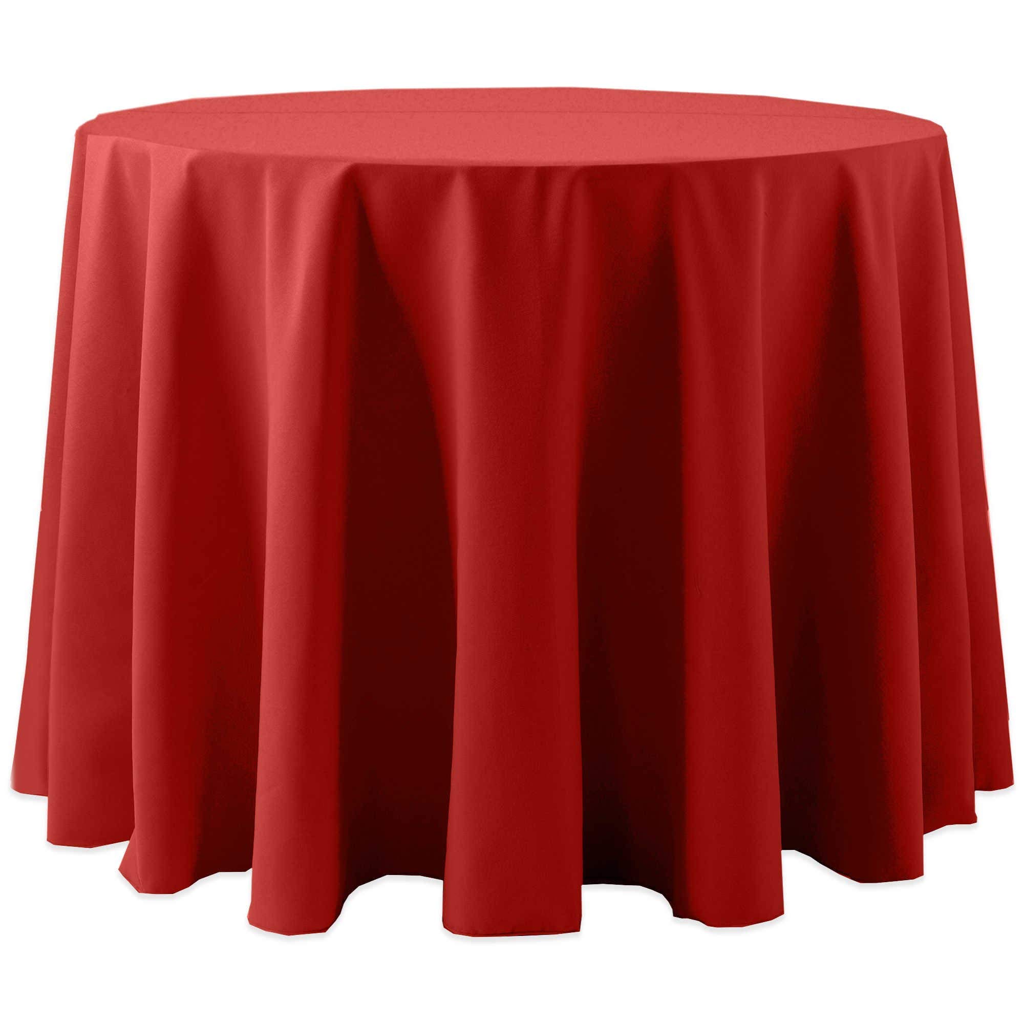 Red 96-Inch Round Cotton Tablecloth for Fine Dining & Events
