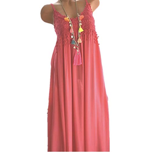 Trendy 2024 Plus Size Summer Dresses for Women - Flowy Spaghetti Strap Tassel Midi Sundress for Beach, Vacation & Casual Outings
