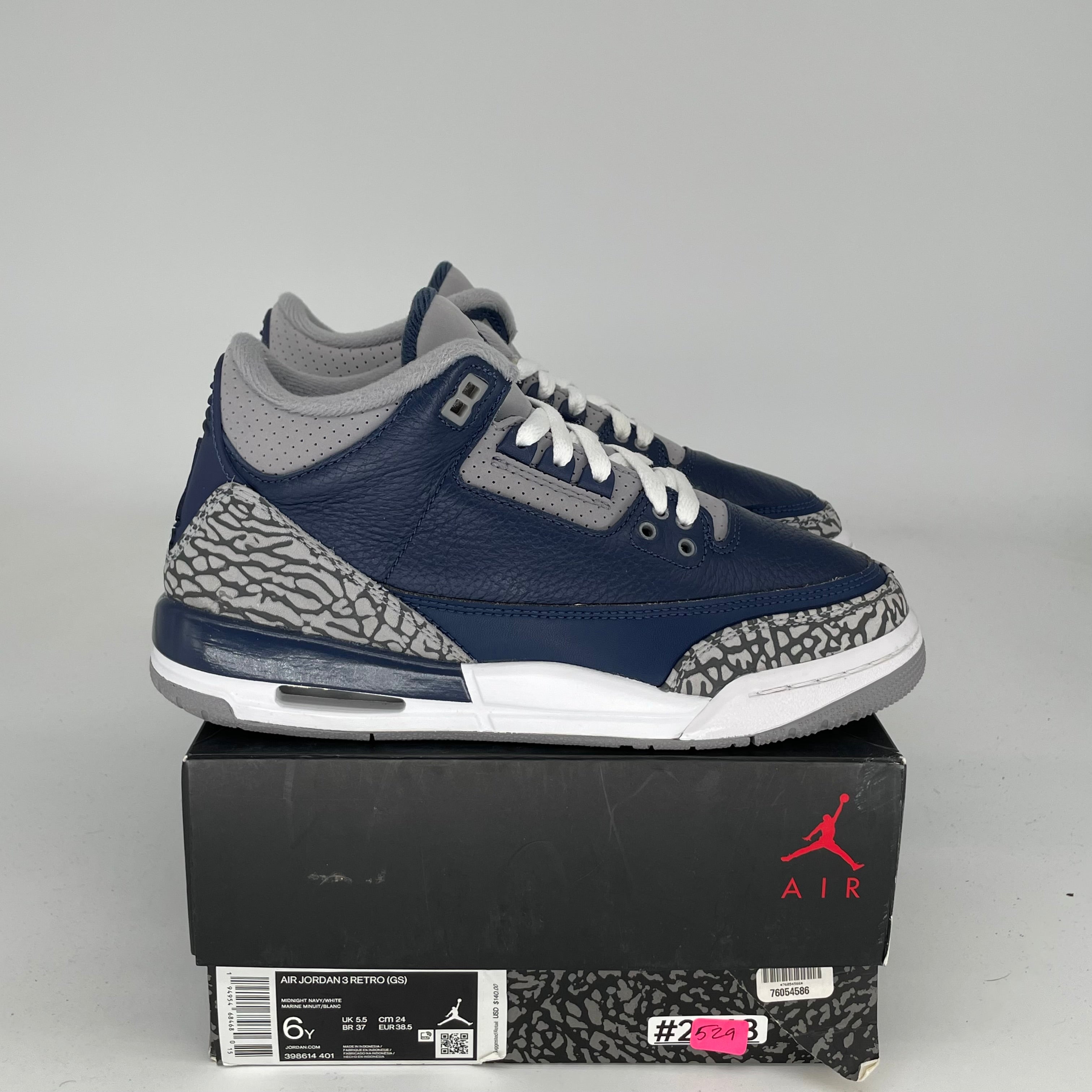 Air Jordan 3 Retro Georgetown Sneakers - Size 6Y (398614-401) - Men's Basketball Shoes for Court & Casual Wear