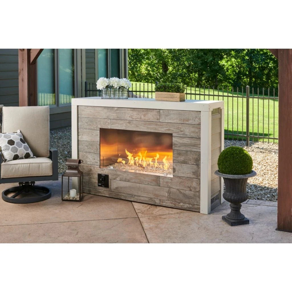 60-Inch Linear Ready-to-Finish Fireplace by The Outdoor Greatroom Company - RLFP 60DNG - Modern Indoor/Outdoor Electric Fireplace for Patio, Deck & Living Room