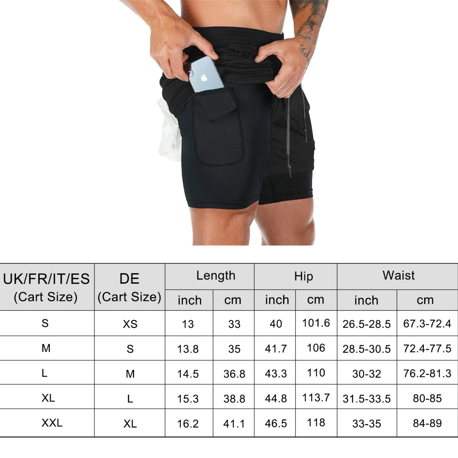 Superora Men's 2-in-1 Workout Shorts with Liner - Breathable Double Layer Gym Running Basketball Training Shorts for Men - Perfect for Gym, Running & Sports Activities
