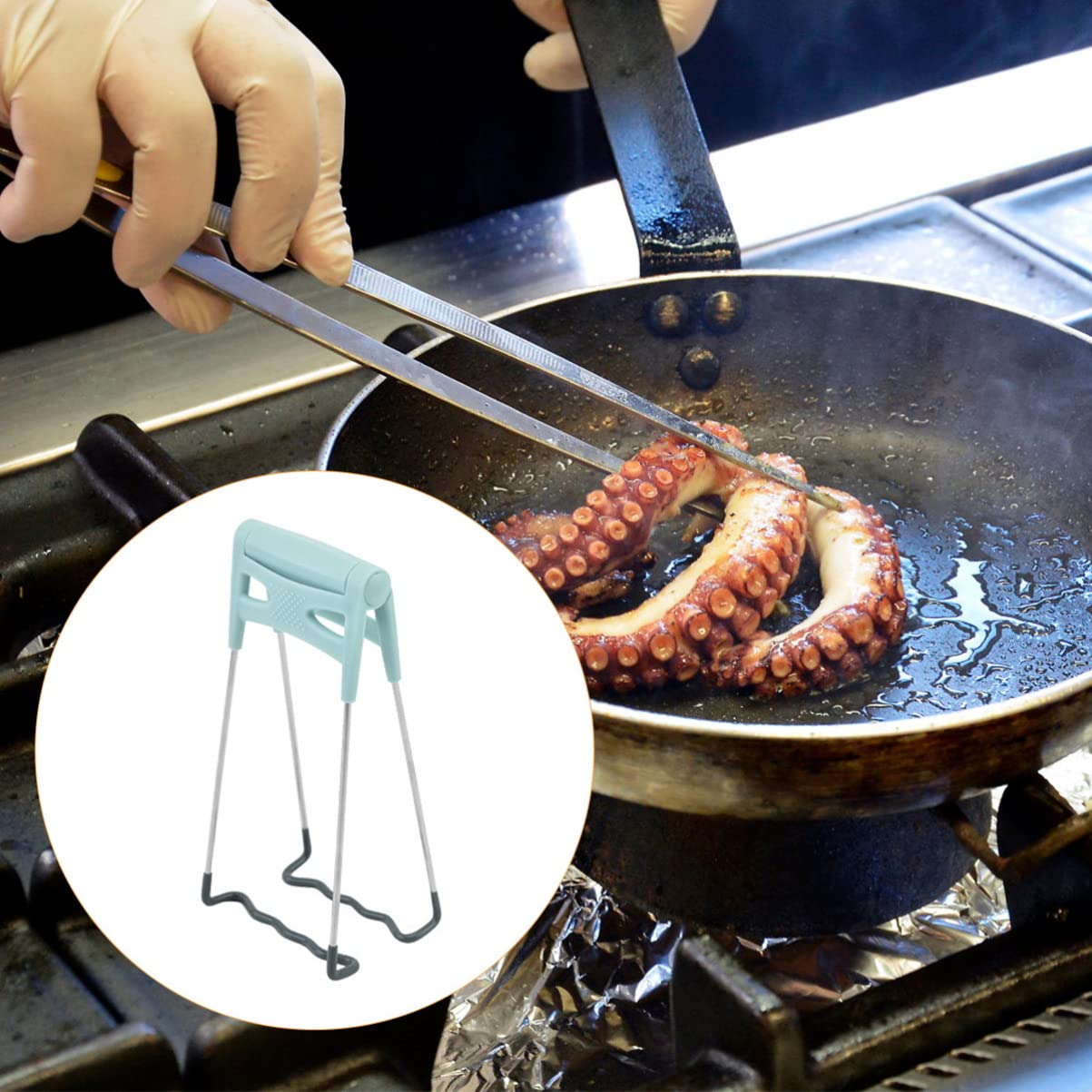 Non-Slip Silicone Pot Clip - Heat Resistant Bowl Gripper, Pan Holder for Hot Pots, Plates & Dishes - Perfect for Camping, BBQ, Kitchen & Serving Utensils