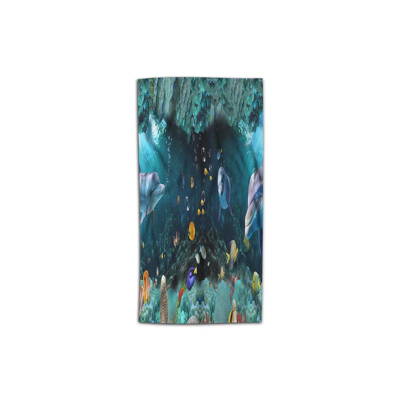 **AOYEGO 15x30 Inch Dolphin Hand Towel - Soft Microfiber Kitchen & Bath Towel for Men & Women - Ocean Sea Fish Coral Reef Underwater World Design - Perfect for Beach, Pool, Spa, and Home Decor**