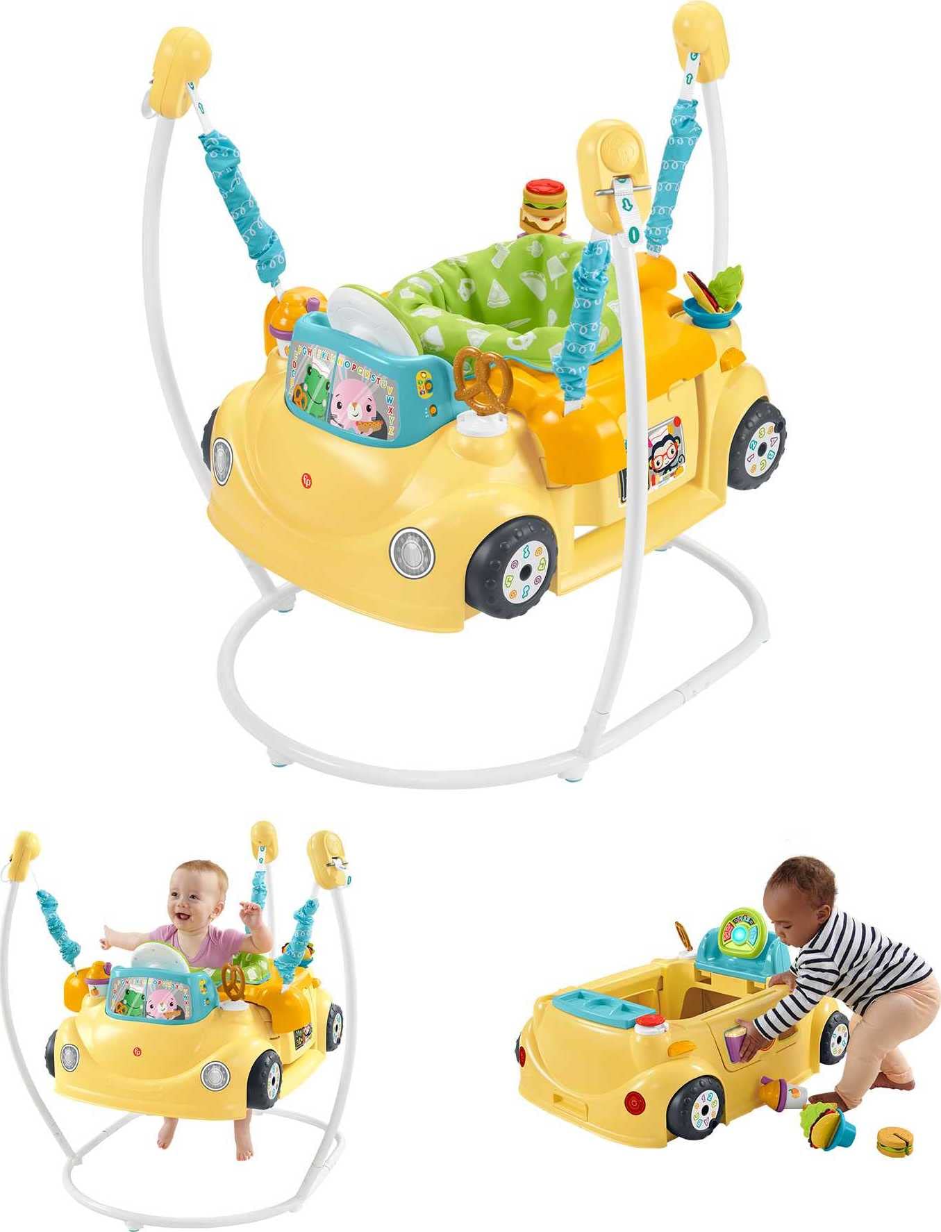 Fisher-Price 2-in-1 Baby to Toddler Learning Toy - Interactive Jumperoo Activity Center with Music, Lights & Shape Sorting Puzzle | Perfect for Early Development & Indoor Playtime