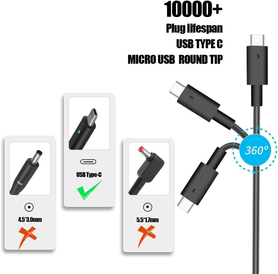 130W USB C Laptop Charger for Dell Precision 3000 & 5000 Series (3470-3590, 5470-5770) - Fast Charging Power Adapter with Cord - Perfect for Home, Office & Travel Use