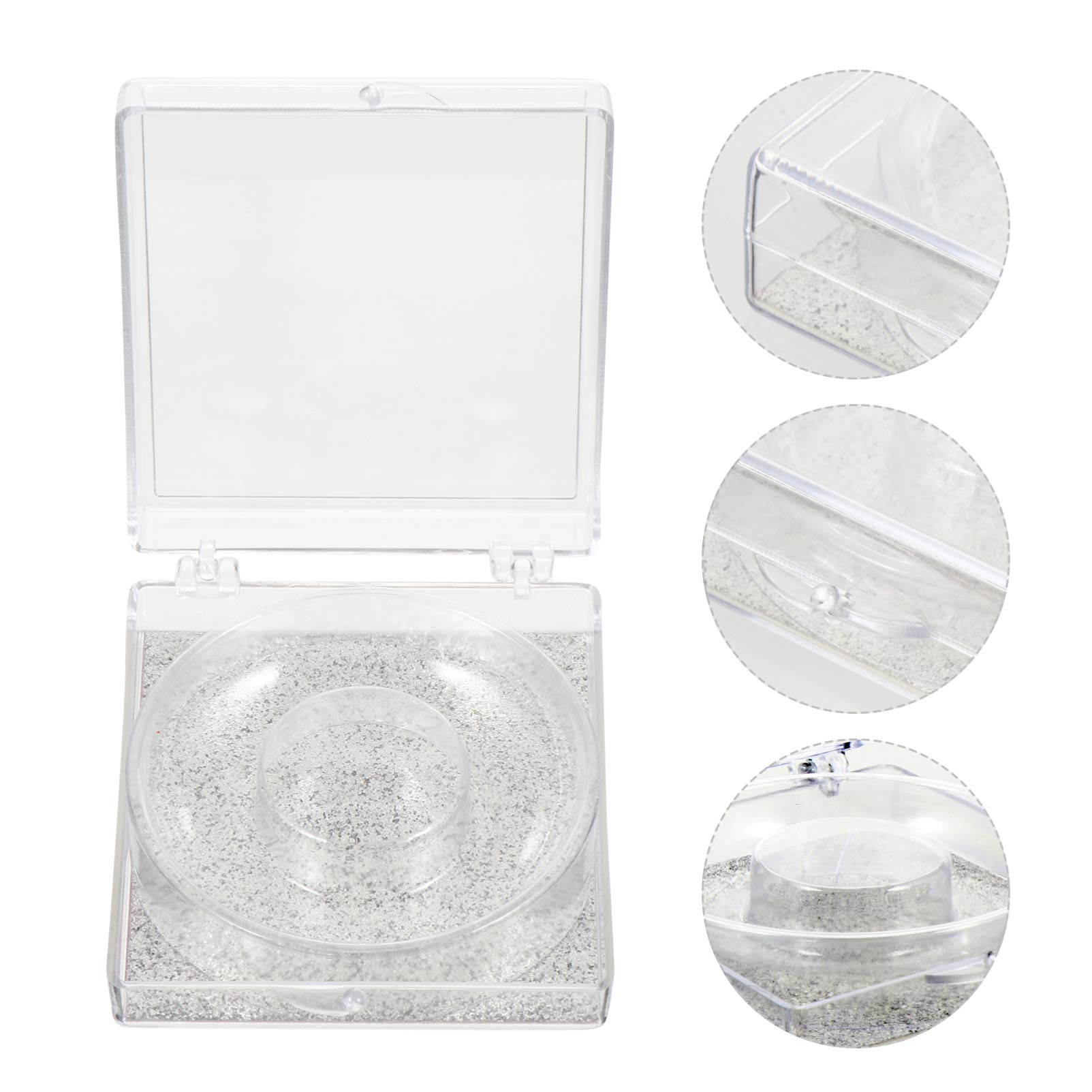 6pcs Clear Plastic Eyelash Storage Box - Empty Gold Lash Holder Case with Rhinestones for 3D Lashes, Perfect for Makeup Artists & Salon Use
