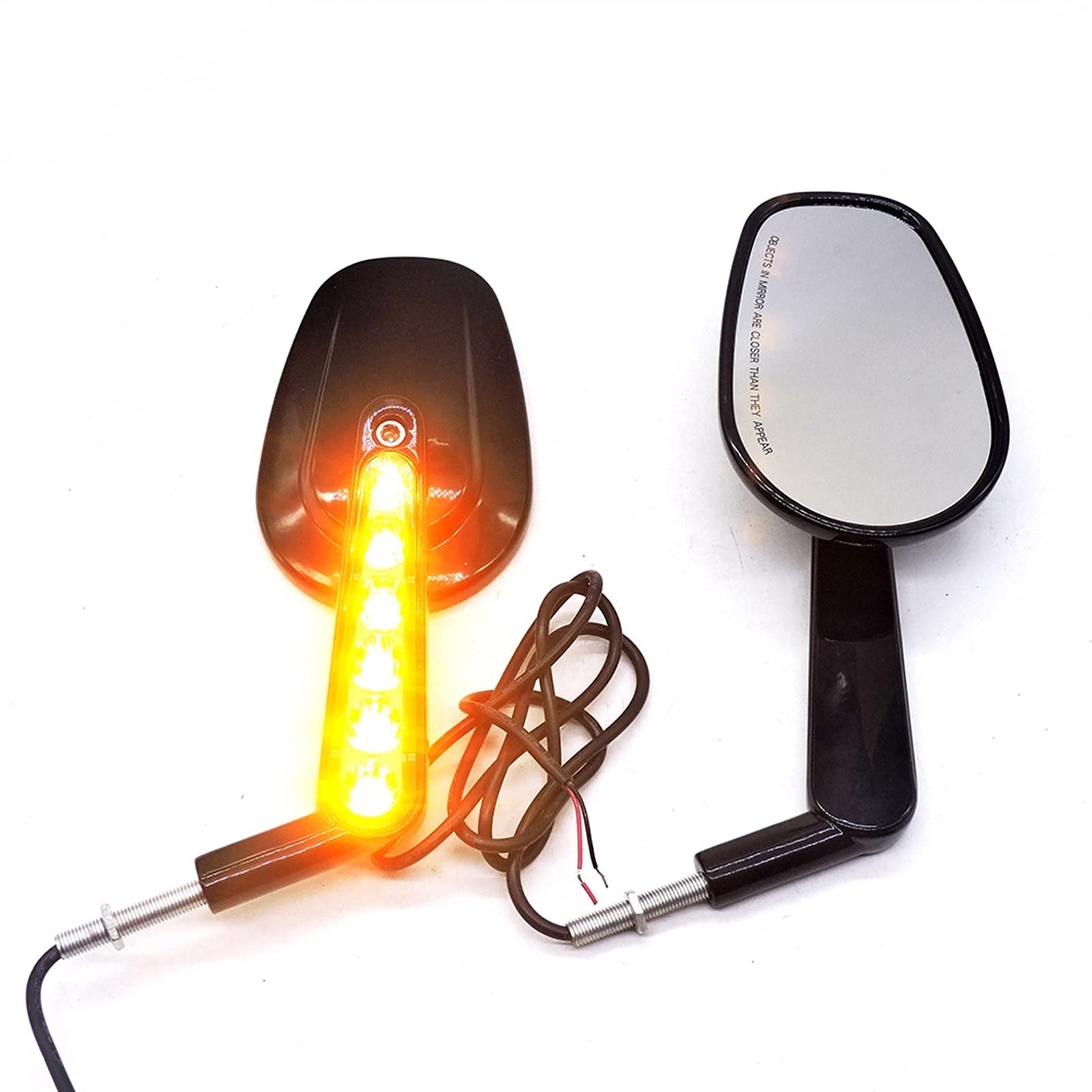 Harley V-Rod VRSCF 2009-2017 Motorcycle Mirrors with LED Turn Signals - Black Rear View Mirrors for Enhanced Safety & Style - Perfect for Night Riding & Urban Commuting