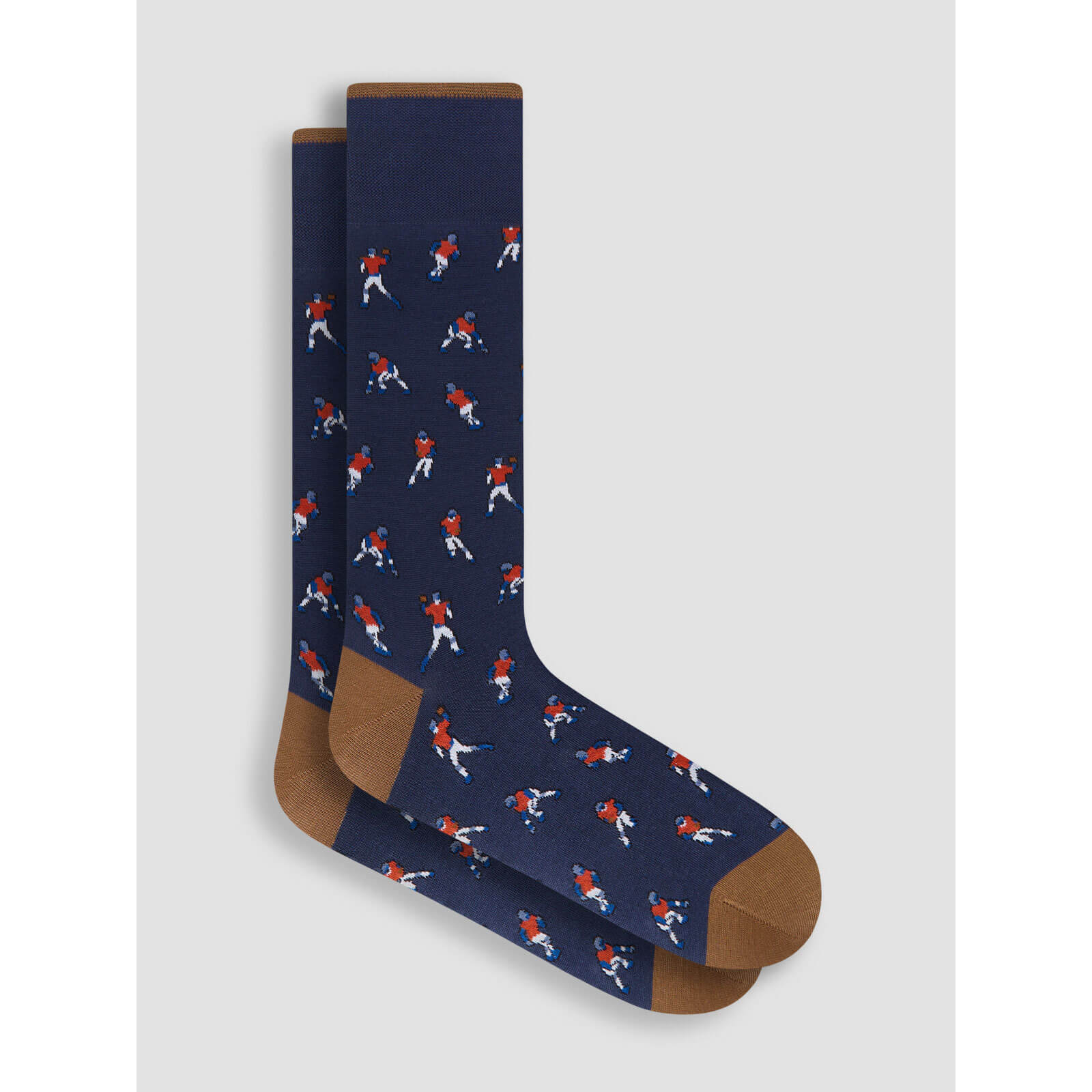 Premium Bugatchi Players Mercerized Cotton Socks - Navy Blue - Comfortable Dress Socks for Men - Perfect for Business, Golf & Formal Occasions