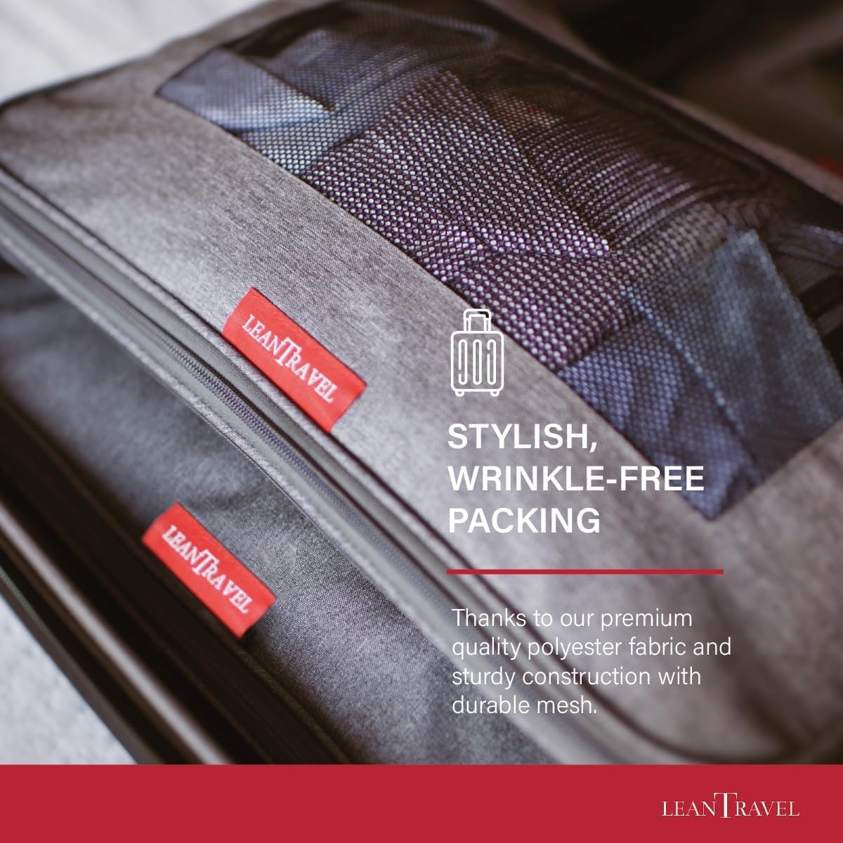Premium Compression Packing Cubes for Travel Organizers - Double Zipper Design by LeanTravel | Perfect for Suitcase Organization & Efficient Packing