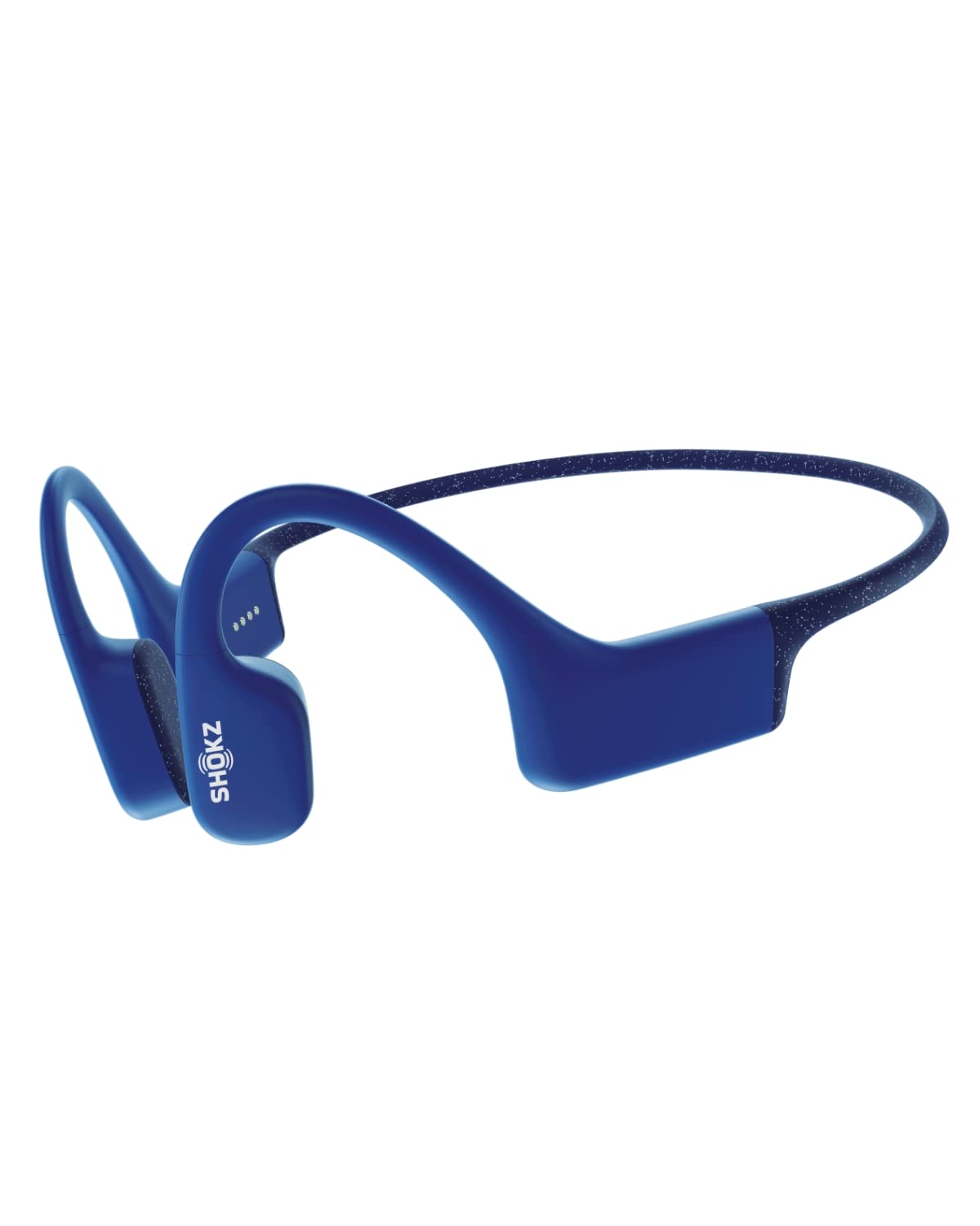 Shokz OpenSwim Waterproof Bone Conduction MP3 Player for Swimming - No Bluetooth, Open-Ear Wireless Music Player with Earplugs (Blue, Renewed) - Perfect for Pool, Ocean & Triathlon Training
